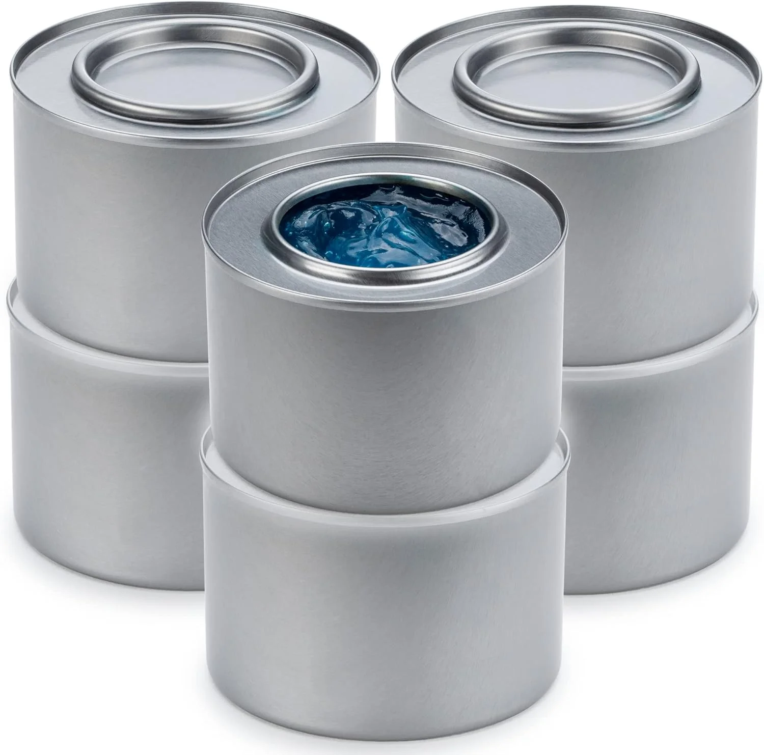 قوطی ژل گرم کننده غذا برای گرم نگهدارنده (مجموعه 6 عددی) - گرم کننده غذا برای مهمانی ها، سینی های بوفه، ظروف پذیرایی - مشعل های گرم کننده یکبار مصرف برای گرم نگه داشتن غذا - بهترین بخاری های غذا