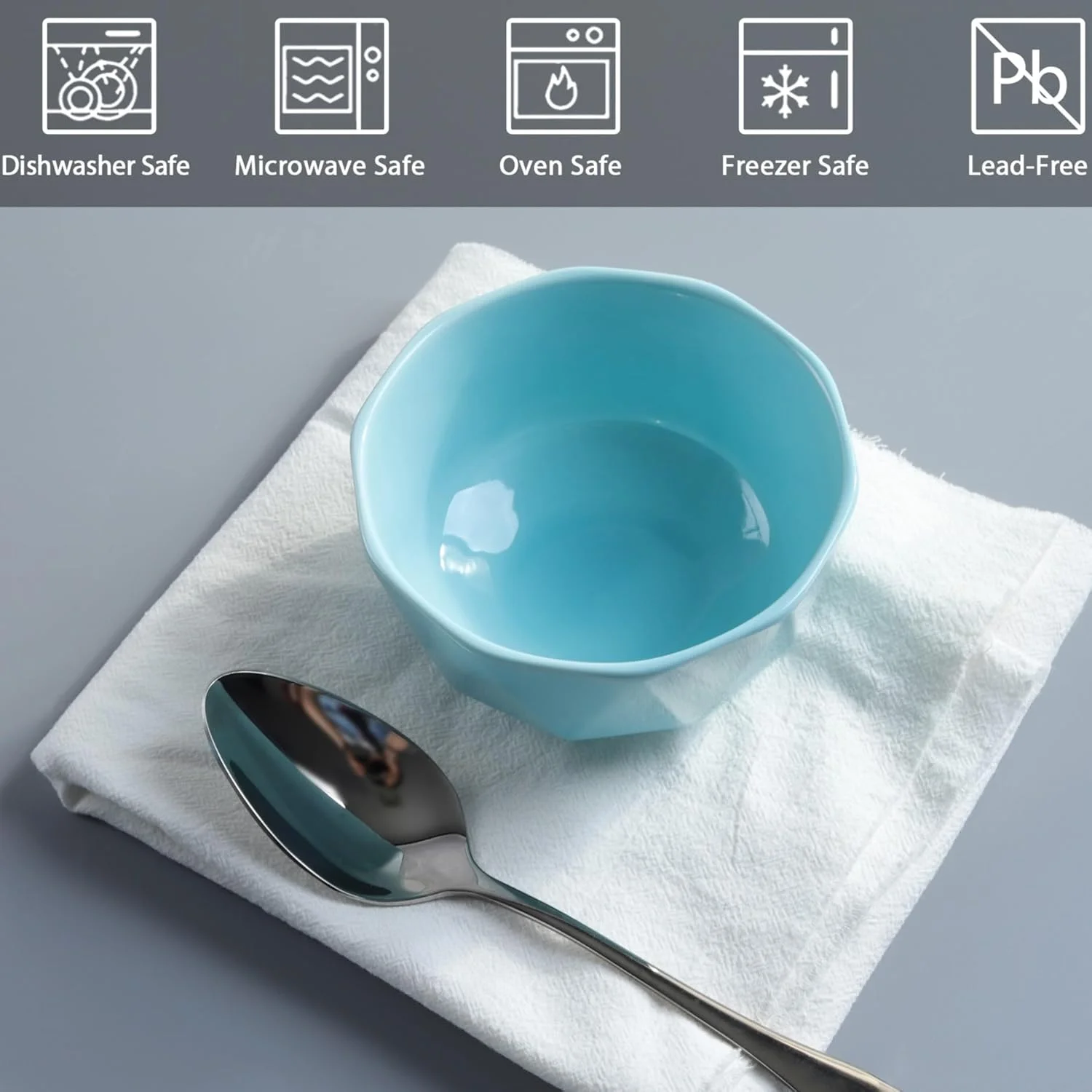 کاسه دسر فنکوئر 340 میلی لیتر، ست 6 عددی، کاسه بستنی 4.5 اینچی، قابل استفاده در مایکروویو و ماشین ظرفشویی، کاسه های کوچک برای آشپزخانه، تنقلات، مخلفات، رنگ های متنوع