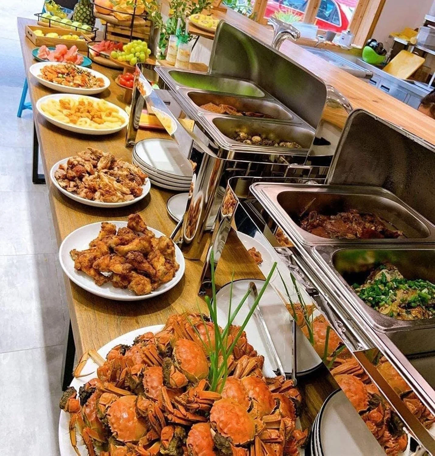 گرمکن غذا EXAPGS، ظرف گرم کننده استیل ضد زنگ با درب برای مهمانی ها، گرمکن غذای تجاری 9 لیتری برای بوفه