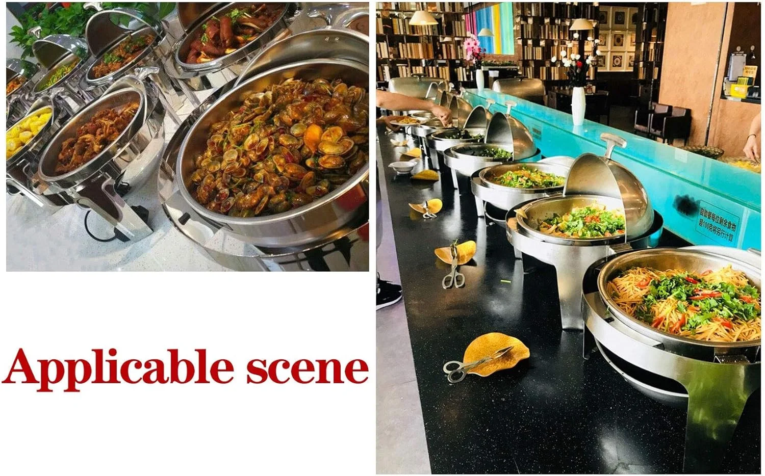 گرمکن غذا استیل EXAPGS، مناسب برای مهمانی‌ها، بوفه‌ها و مجالس با ظرفیت 6 لیتر و درب تاشو