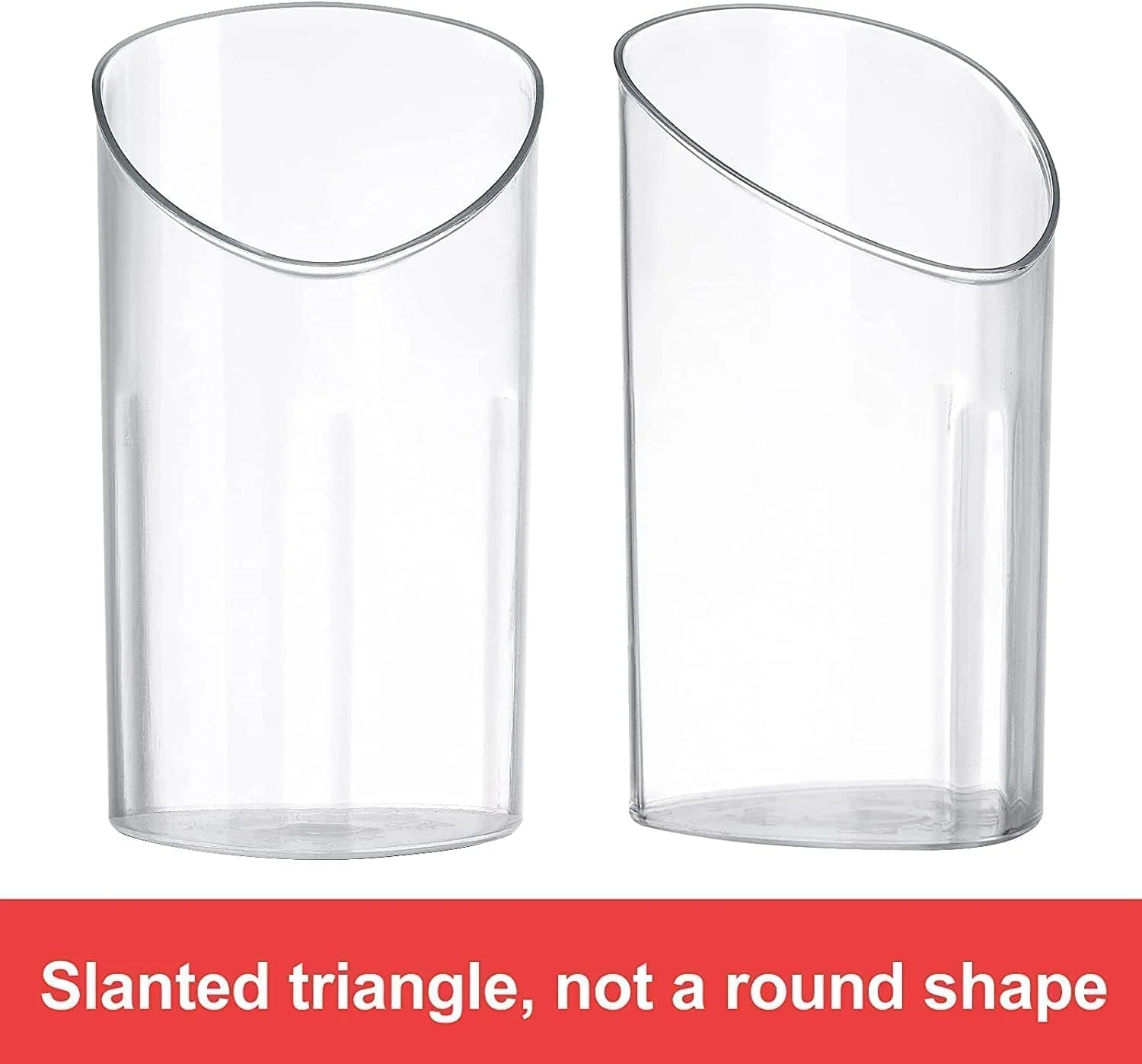 ظروف دسر زاویه دار کوچک Excefore، 100 عدد ظرف دسر پلاستیکی 75 میلی لیتری گرد شفاف، ظرف پیش غذا پارفه، کاسه سرو قابل استفاده مجدد برای دسر پودینگ موس مهمانی (8.5 x 4.5 سانتی متر)