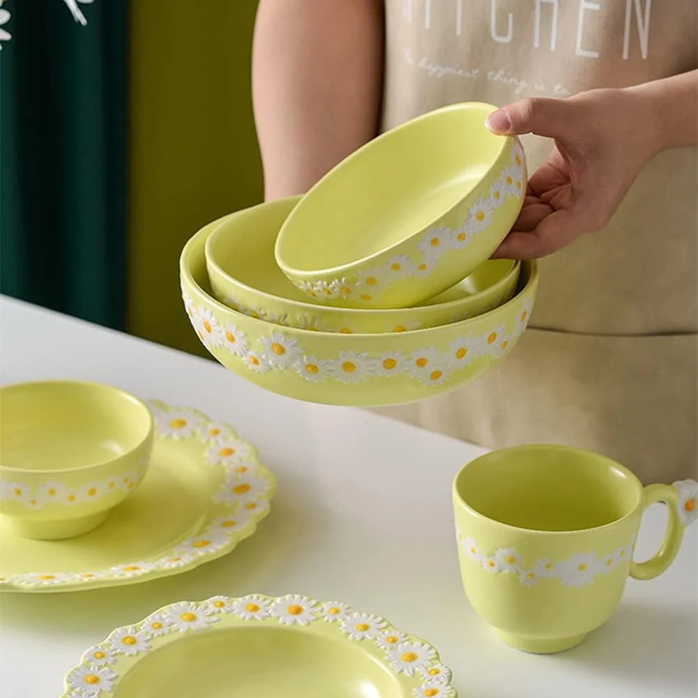 کاسه سرو سرامیکی گل مینا WAYUTO، کاسه سوپ و دسر با طرح برجسته گل مینا، ظروف غذاخوری گرد با لبه گل مینا برای بستنی، دکوراسیون آشپزخانه، ظروف غذاخوری، لوازم خانگی، مناسب برای عروسی کاسه سرو سرامیکی گل مینا WAYUTO، کاسه سوپ و دسر با طرح برجسته گل مینا، ظروف غذاخوری گرد با لبه گل مینا برای بستنی، دکوراسیون آشپزخانه، ظروف غذاخوری، لوازم خانگی، مناسب برای عروسی