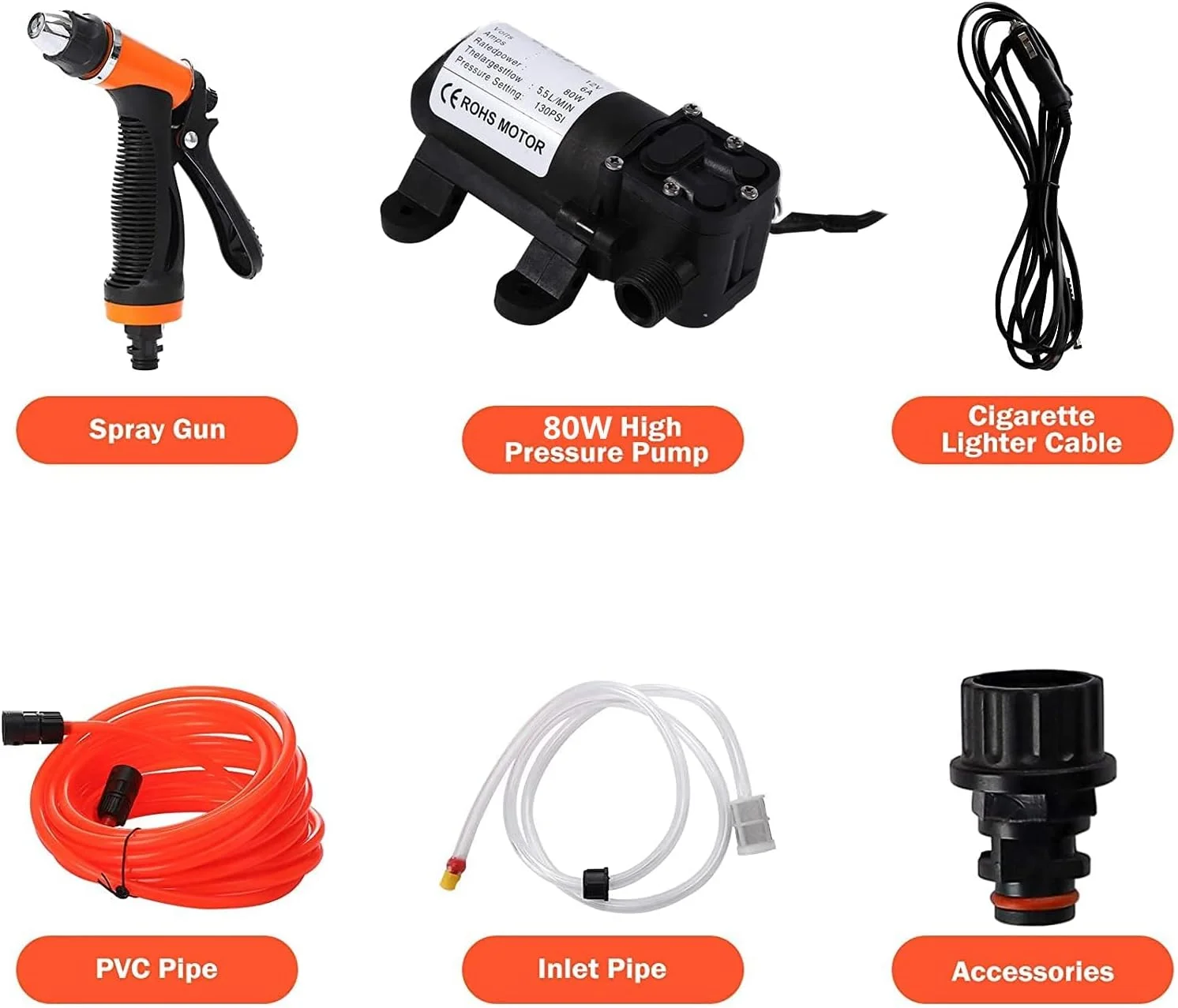 پمپ کارواش برقی TERRIFI - کیت پمپ آب کارواش سریع خود مکش فشار قوی قابل حمل، دستگاه تمیز کننده دستی خودرو، راه حل تمیز کننده قدرتمند و همه کاره برای استفاده در خانه و خودرو
