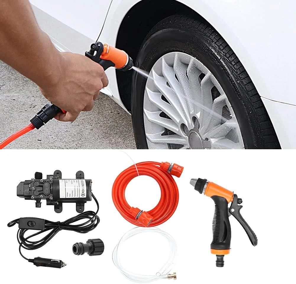 Tbest 12V Electric Car High Pressure Washer, Car Cleaning Sprayer, Power Pump System Kit, Car Wash Cleaning Tool