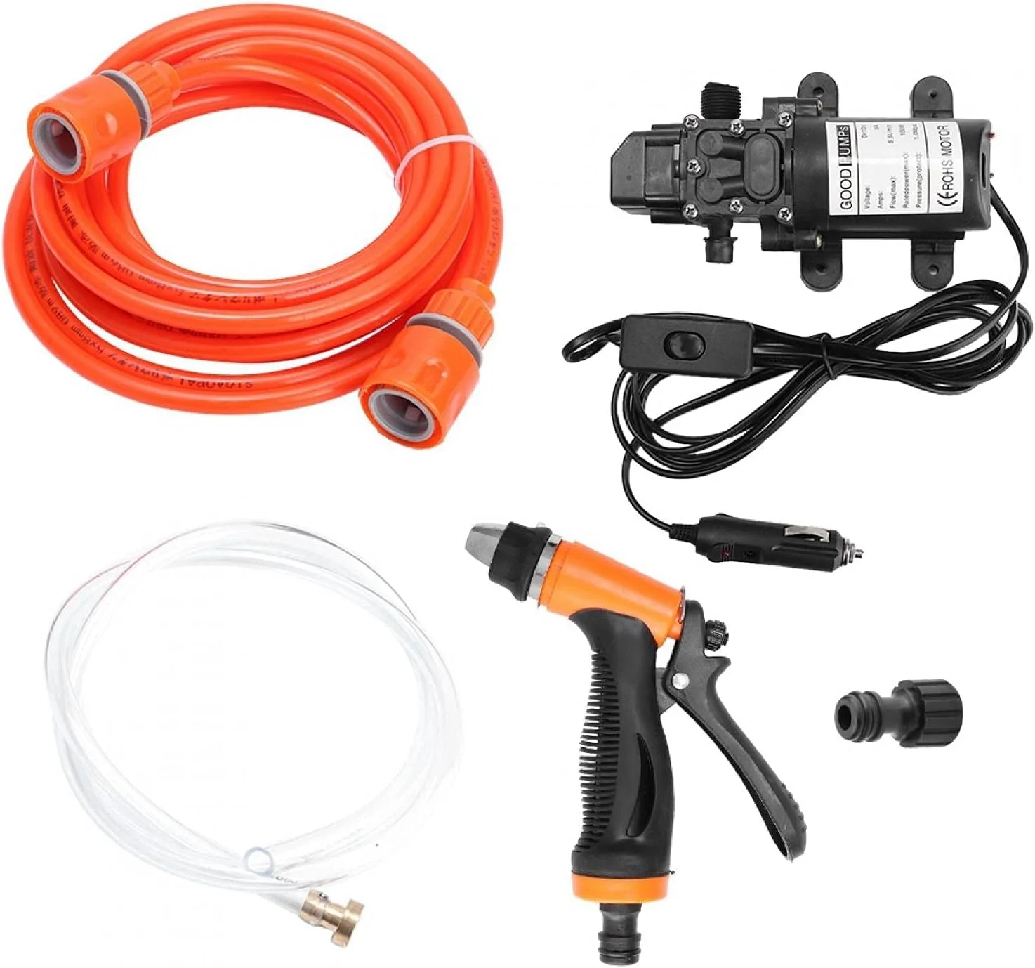 Tbest 12V Electric Car High Pressure Washer, Car Cleaning Sprayer, Power Pump System Kit, Car Wash Cleaning Tool