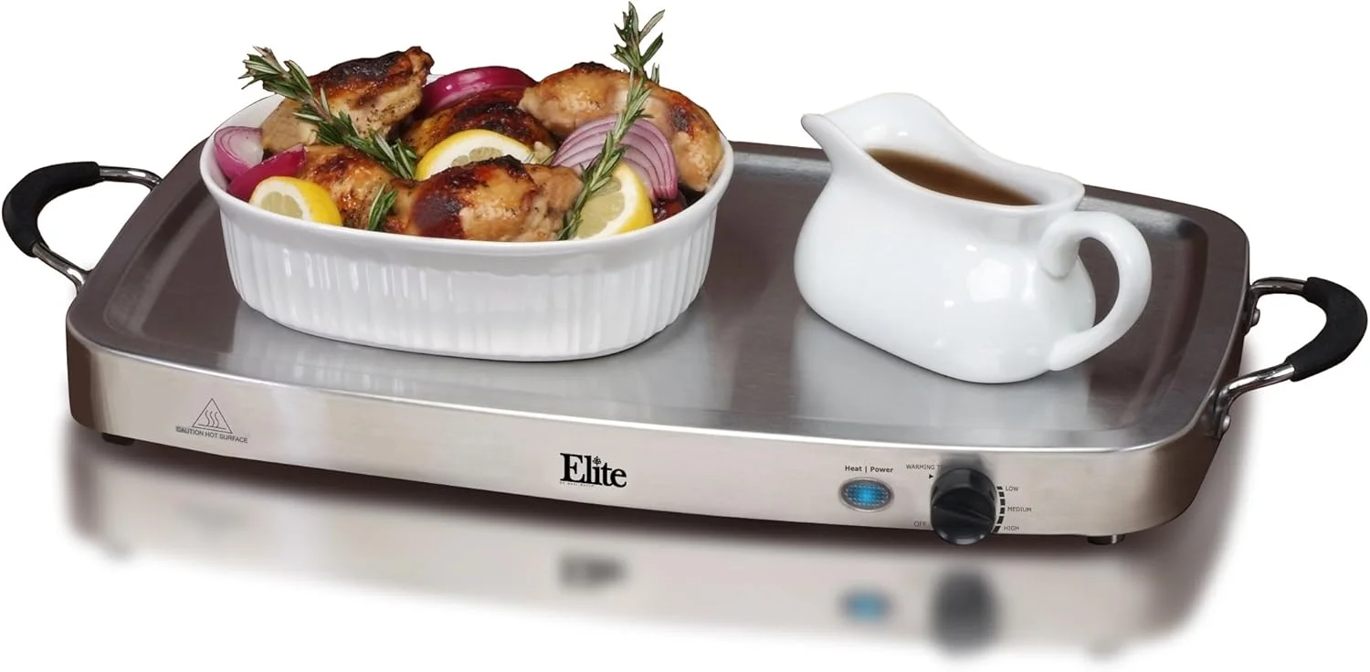 سرویس گرم نگهدارنده غذای بوفه سه گانه الیت گورمت پلاتینیوم مدل EWM-9933 Maxi-Matic Deluxe، سینی مهمانی گرم کننده غذا، تابه قابل استفاده در فر، لوازم ضروری برای سس و تعطیلات، 3 عدد ظرف 2.5 لیتری، استیل ضد زنگ سرویس گرم نگهدارنده غذای بوفه سه گانه الیت گورمت پلاتینیوم مدل EWM-9933 Maxi-Matic Deluxe، سینی مهمانی گرم کننده غذا، تابه قابل استفاده در فر، لوازم ضروری برای سس و تعطیلات، 3 عدد ظرف 2.5 لیتری، استیل ضد زنگ