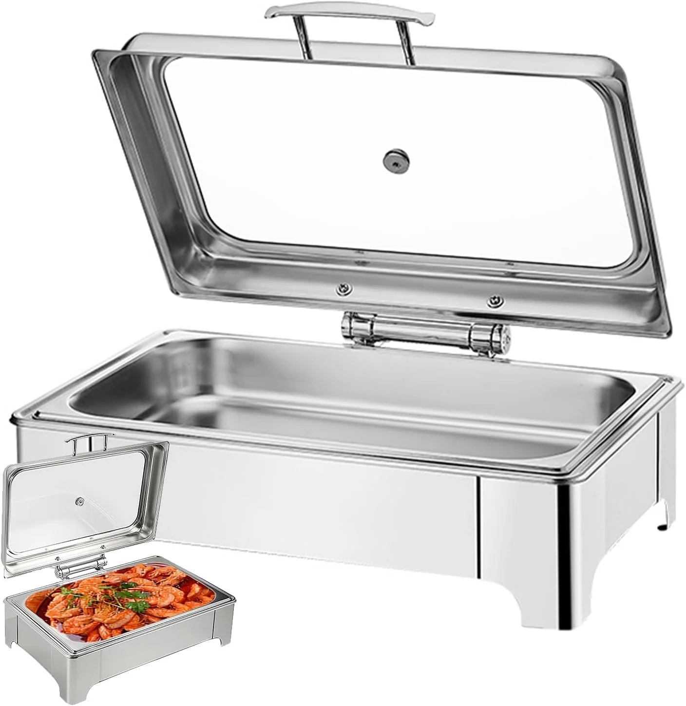 گرمکن غذا برقی، ظرف گرم نگهدارنده غذا بوفه 9 لیتری، گرمکن استیل ضد زنگ با کنترل لمسی و نمایشگر تنظیم دما، مناسب برای مهمانی ها، رستوران ها و ضیافت ها - تک خانه