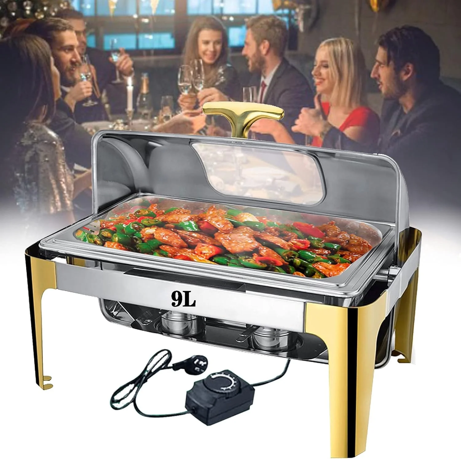 گرمکن غذا، گرمکن برقی بوفه، گرمکن استیل ضد زنگ برای صبحانه، مناسب برای مصارف تجاری و خانگی، لوازم آشپزخانه