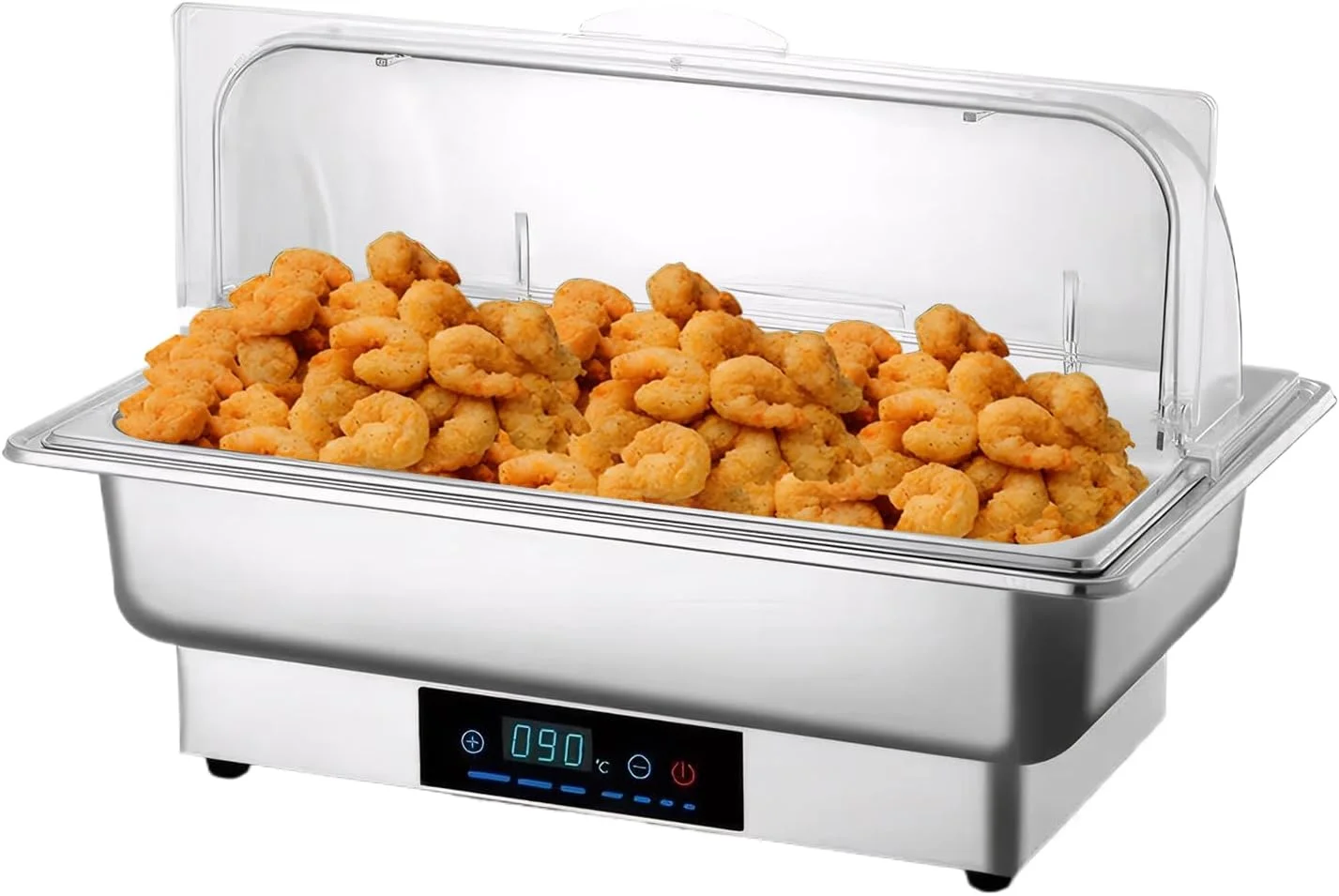گرمکن غذا 13 لیتری، ظرف گرم کننده برقی با دمای قابل تنظیم 20 تا 90 درجه سانتیگراد، گرم نگهدارنده بوفه با درب چرخشی و نمایشگر دما برای پذیرایی، مهمانی، هتل، بوفه