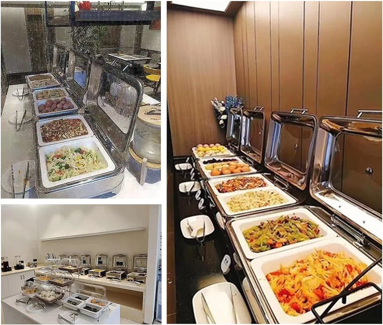 ظروف گرم نگهدارنده غذا استیل برقی، گرمکن غذای پذیرایی 9 لیتری برای مهمانی ها و بوفه ها، ست بوفه ظرف گرمکن با درب شیشه ای، سینی های گرم کننده - غذا را تازه و خوشمزه نگه می دارد، GN1/3