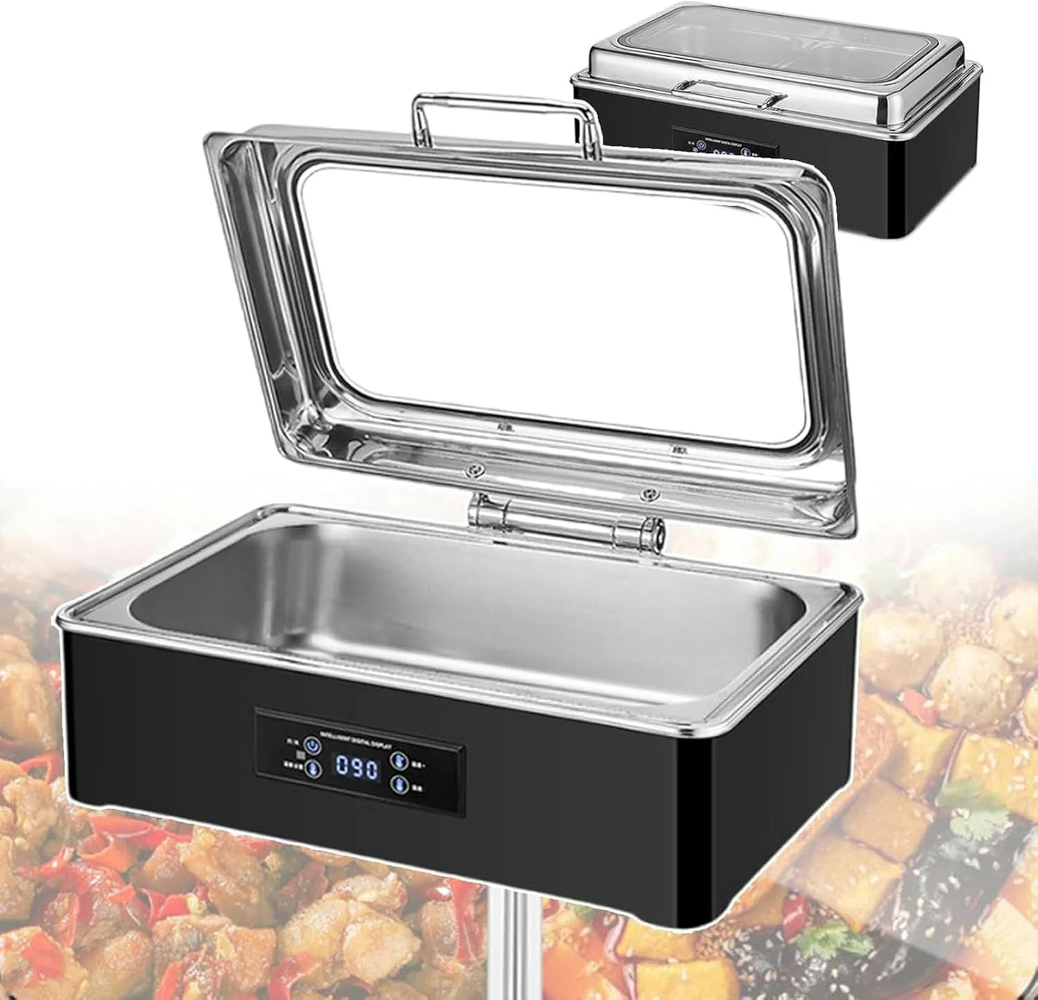 گرمکن غذا برقی، گرمکن بوفه 500 وات، گرمکن استیل ضد زنگ برای تمیز کردن آسان، اجاق بوفه سینی گرم کننده برای مهمانی های تجاری و خانگی، ضیافت ها