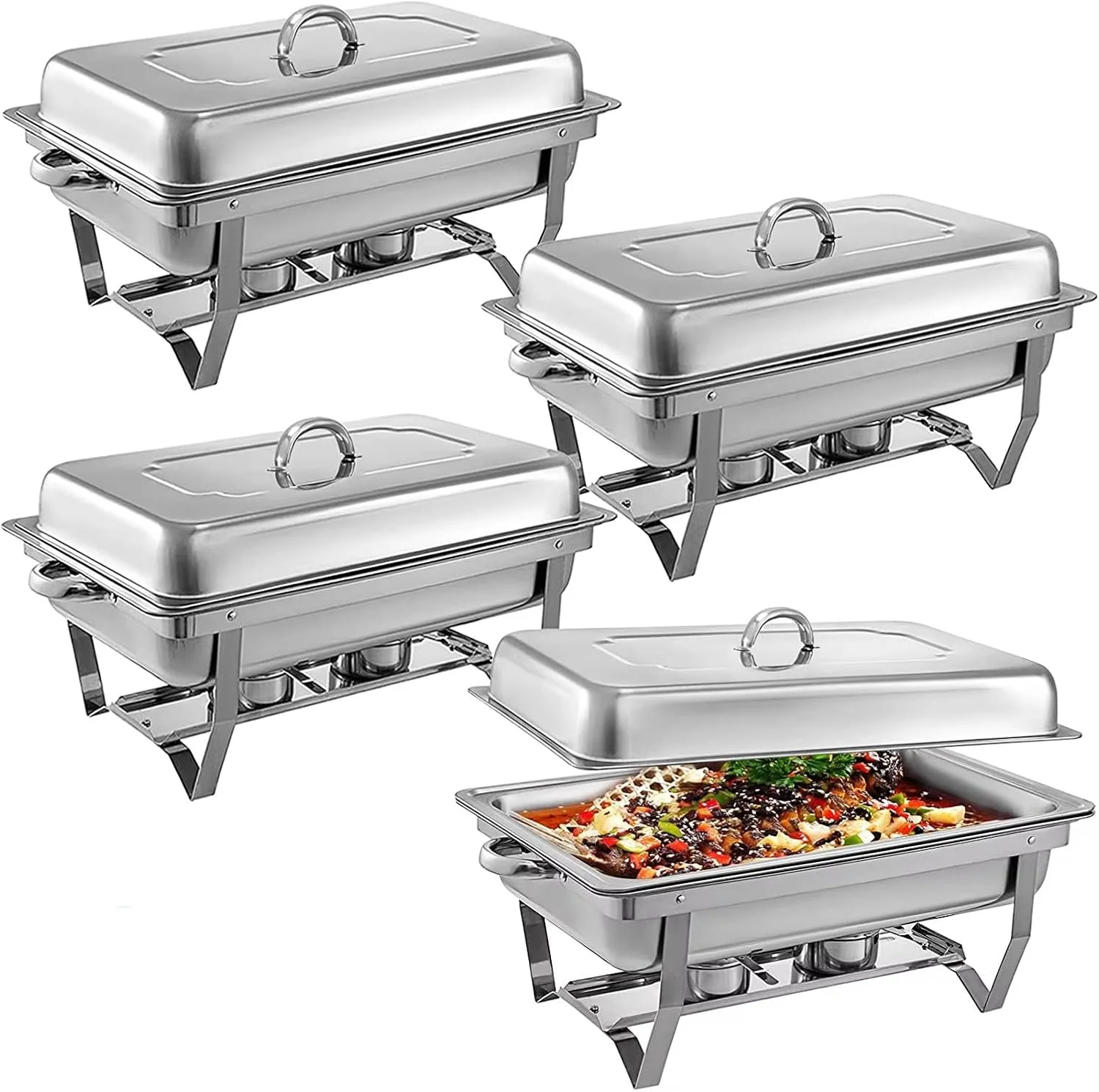 گرمکن غذا استیل درب دار 9 لیتری مناسب بوفه، مهمانی و مجالس (دو خانه / سه خانه)