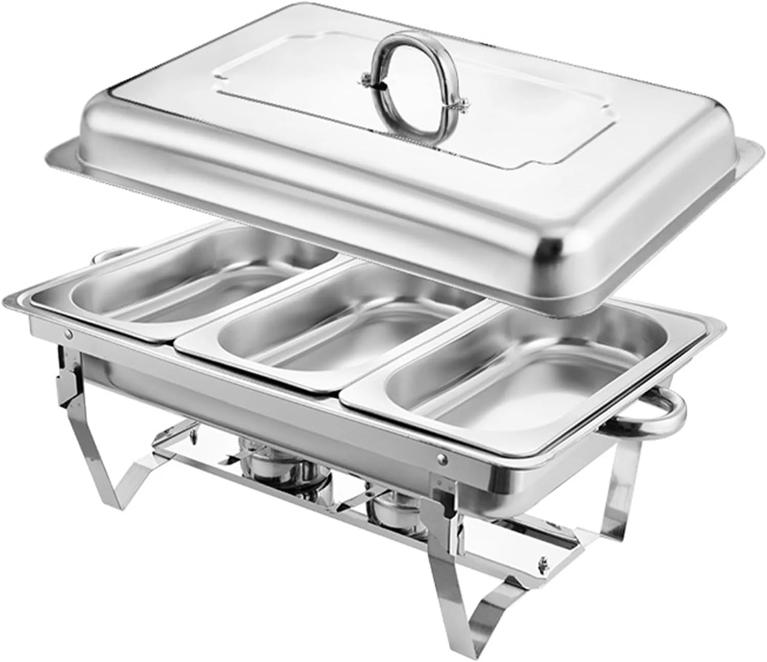 گرمکن غذا استیل درب دار 9 لیتری مناسب بوفه، مهمانی و مجالس (دو خانه / سه خانه)