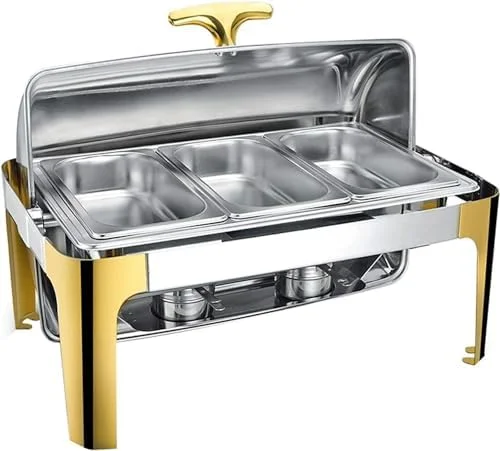 سینی عایق پذیرایی گرم کننده های غذا دیس شوف غذا سرورهای بوفه و گرم کننده ها استیل ضد زنگ با سینی گرم کننده غذا ایده آل برای نگهداری بوفه، C، C