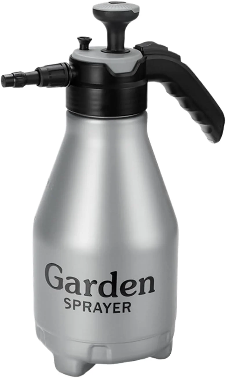 سمپاش دستی، سمپاش فشار قوی برای تمیز کردن خودرو، بطری مه پاش 2.5 لیتری، طراحی نازل قابل تنظیم، پمپ فشار دستی، برای مه پاشی گیاهان، مراقبت از چمن، شستشوی خودرو، فعالیت های حیاط و باغ، نقره ای