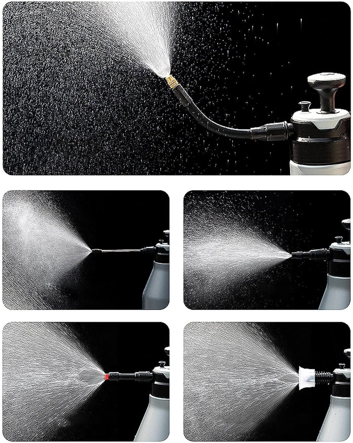 سمپاش دستی، سمپاش فشار قوی برای تمیز کردن خودرو، بطری مه پاش 2.5 لیتری، طراحی نازل قابل تنظیم، پمپ فشار دستی، برای مه پاشی گیاهان، مراقبت از چمن، شستشوی خودرو، فعالیت های حیاط و باغ، نقره ای
