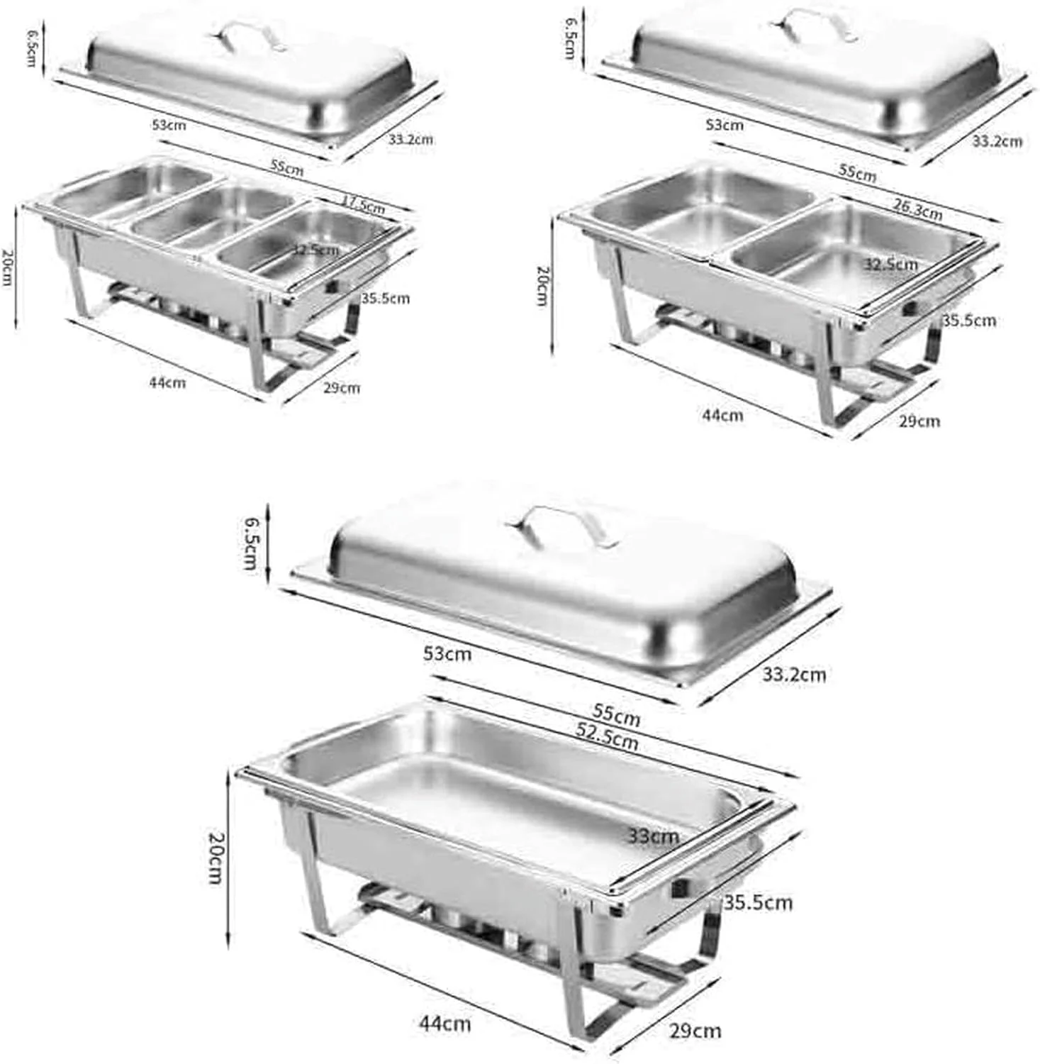 گرمکن غذای استیل ضد زنگ، ست بوفه دیش گرمکن، ظرف غذای دوتایی با درب، برای بوفه عروسی مهمانی ها ضیافت ها پذیرایی رویدادها، تک-A (سه B) گرمکن غذای استیل ضد زنگ، ست بوفه دیش گرمکن، ظرف غذای دوتایی با درب، برای بوفه عروسی مهمانی ها ضیافت ها پذیرایی رویدادها، تک-A (سه B)
