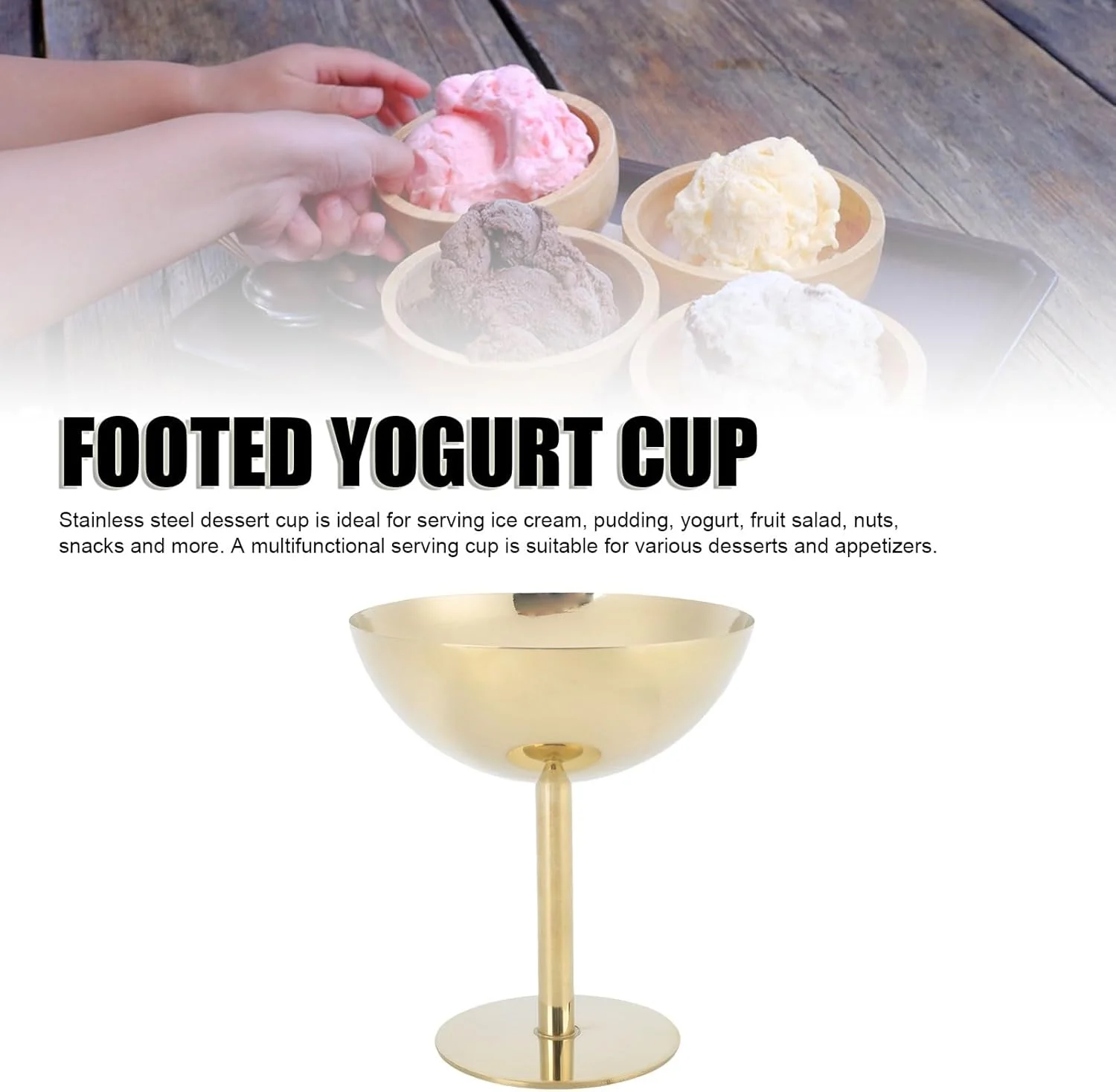 ظرف بستنی Bewinner، کاسه دسر شیک برای سرو بستنی، پودینگ، ماست، سالاد میوه، کاسه سس استیل، فنجان های کوچک گرد پایه دار ماست و آبنبات (بلند) ظرف بستنی Bewinner، کاسه دسر شیک برای سرو بستنی، پودینگ، ماست، سالاد میوه، کاسه سس استیل، فنجان های کوچک گرد پایه دار ماست و آبنبات (بلند)