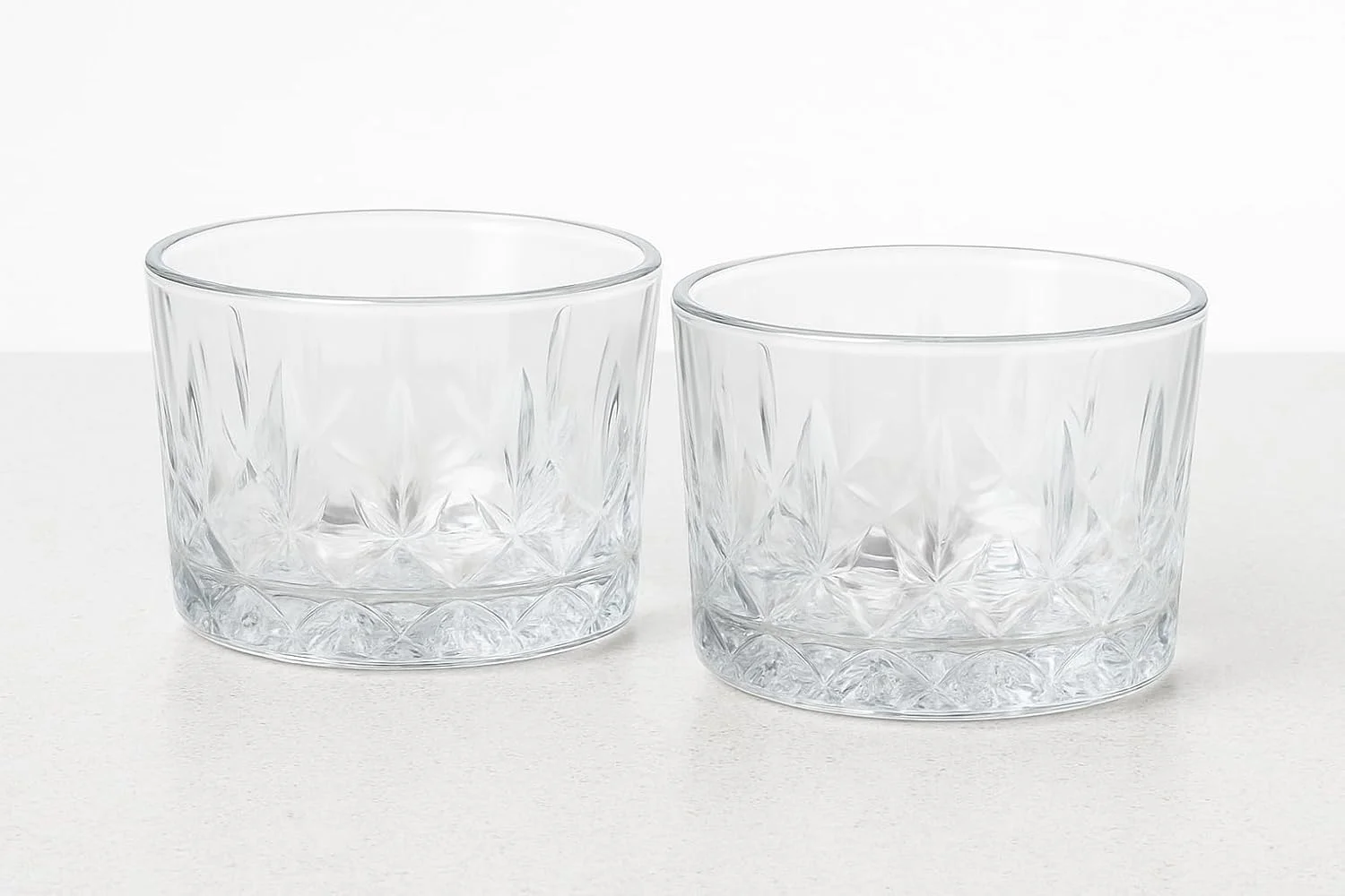 پیاله‌های دسر DMA-Z Odin، ۲۶۰ میلی‌لیتر - ست ۲ عددی پیاله‌های شیشه‌ای کریستالی با طرح، پیاله‌های شیشه‌ای برای دسر، بستنی، میوه، تنقلات، آجیل - قابل شستشو در ماشین ظرفشویی (۲۶۰ میلی‌لیتر)