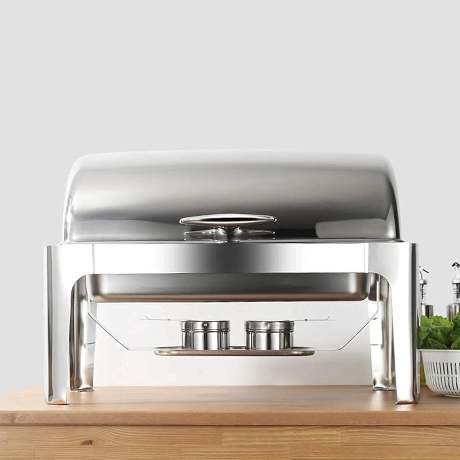 گرم نگهدارنده غذا، ست ظرف گرم کننده غذا، گرم کننده بوفه استیل ضد زنگ 9 لیتری، ست گرم کننده حرفه ای غذا برای پذیرایی، بوفه و مهمانی