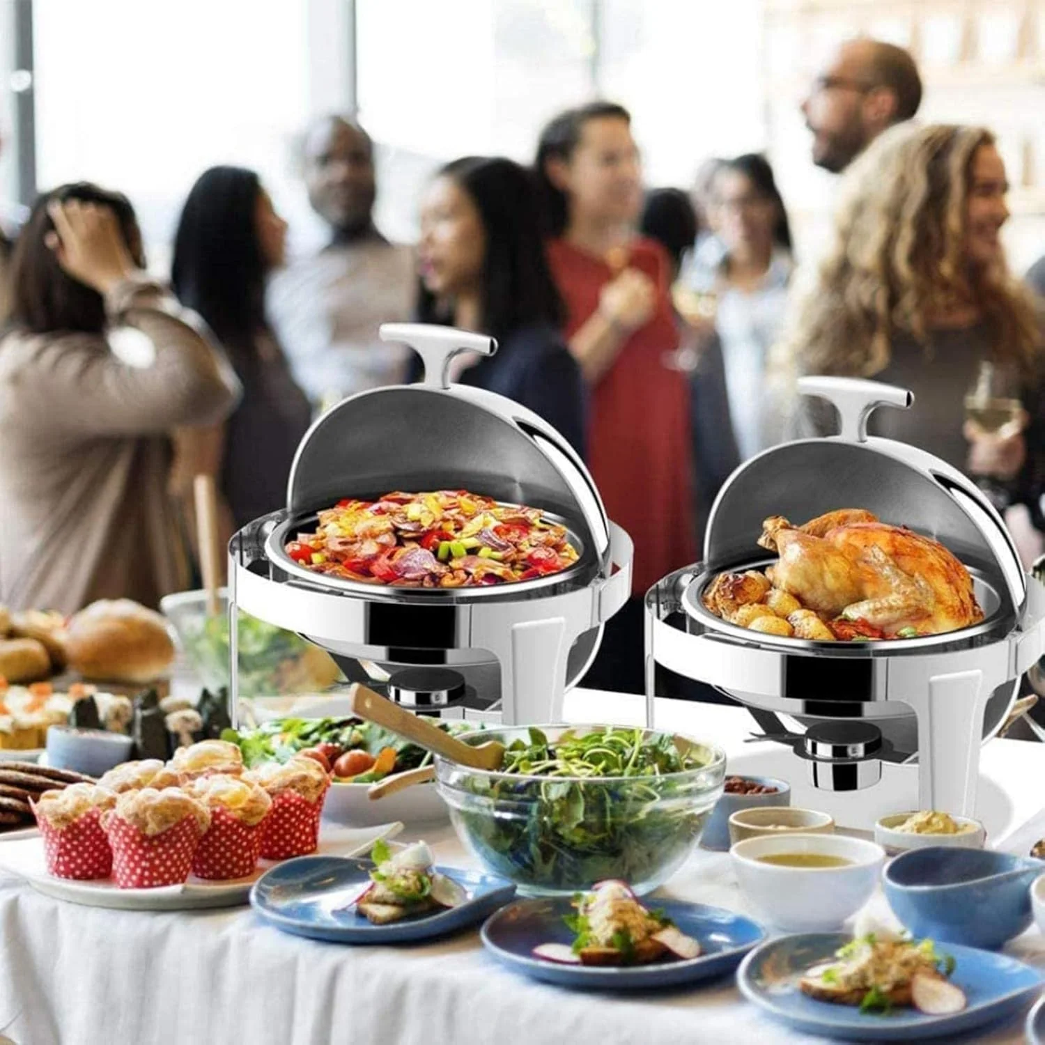 ظرف گرم نگهدارنده غذا استیل 6 لیتری، ست گرمکن بوفه، با ظروف غذا و نگهدارنده سوخت، ست حرفه ای گرم کننده غذا برای پذیرایی، بوفه و مهمانی ظرف گرم نگهدارنده غذا استیل 6 لیتری، ست گرمکن بوفه، با ظروف غذا و نگهدارنده سوخت، ست حرفه ای گرم کننده غذا برای پذیرایی، بوفه و مهمانی