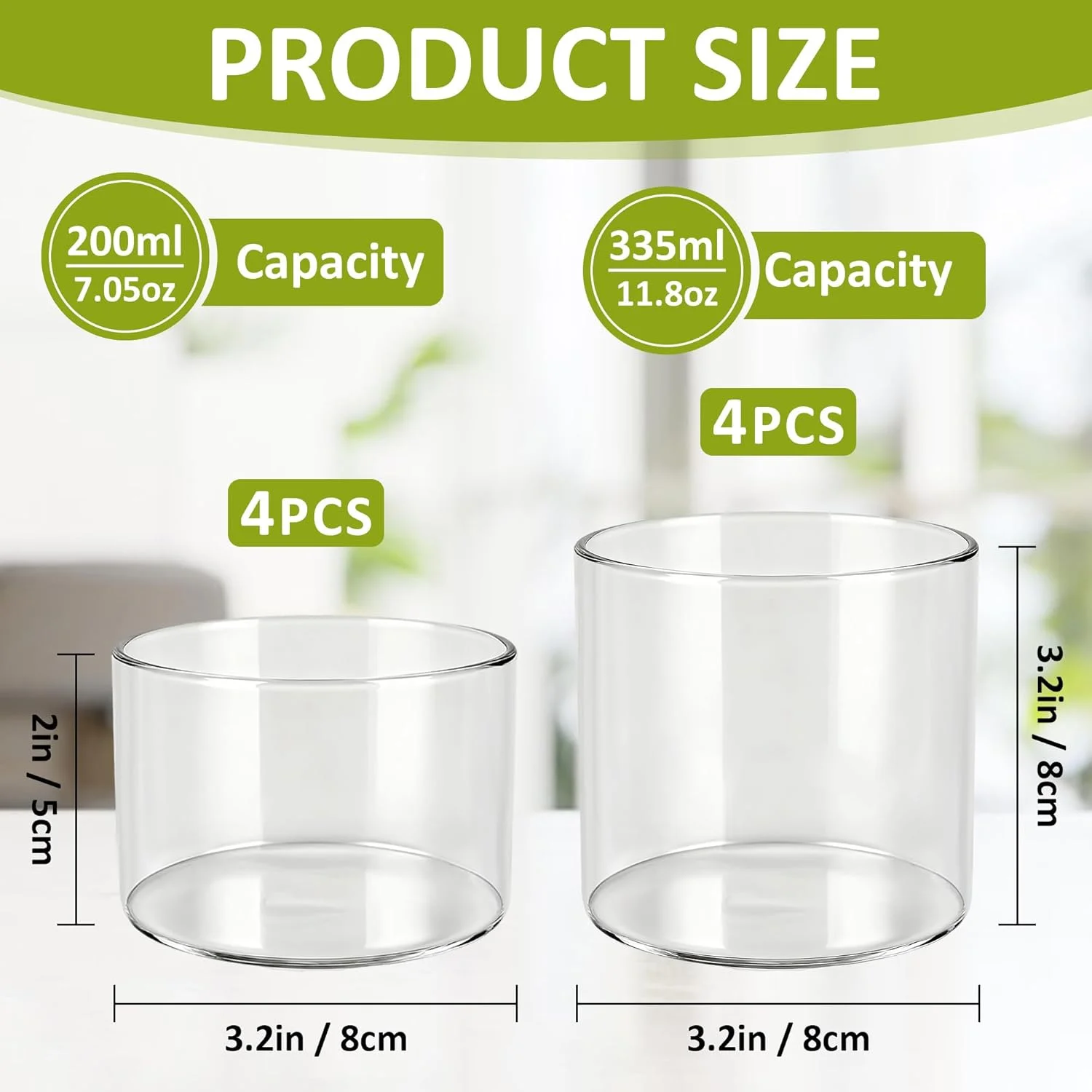 آکسین کاردارم 8 عدد کاسه دسر شیشه ای، فنجان های دسر شفاف، فنجان پودینگ شیشه ای کوچک برای ماست، بستنی، آب، نوشیدنی ها (335ml/200ml) آکسین کاردارم 8 عدد کاسه دسر شیشه ای، فنجان های دسر شفاف، فنجان پودینگ شیشه ای کوچک برای ماست، بستنی، آب، نوشیدنی ها (335ml/200ml)