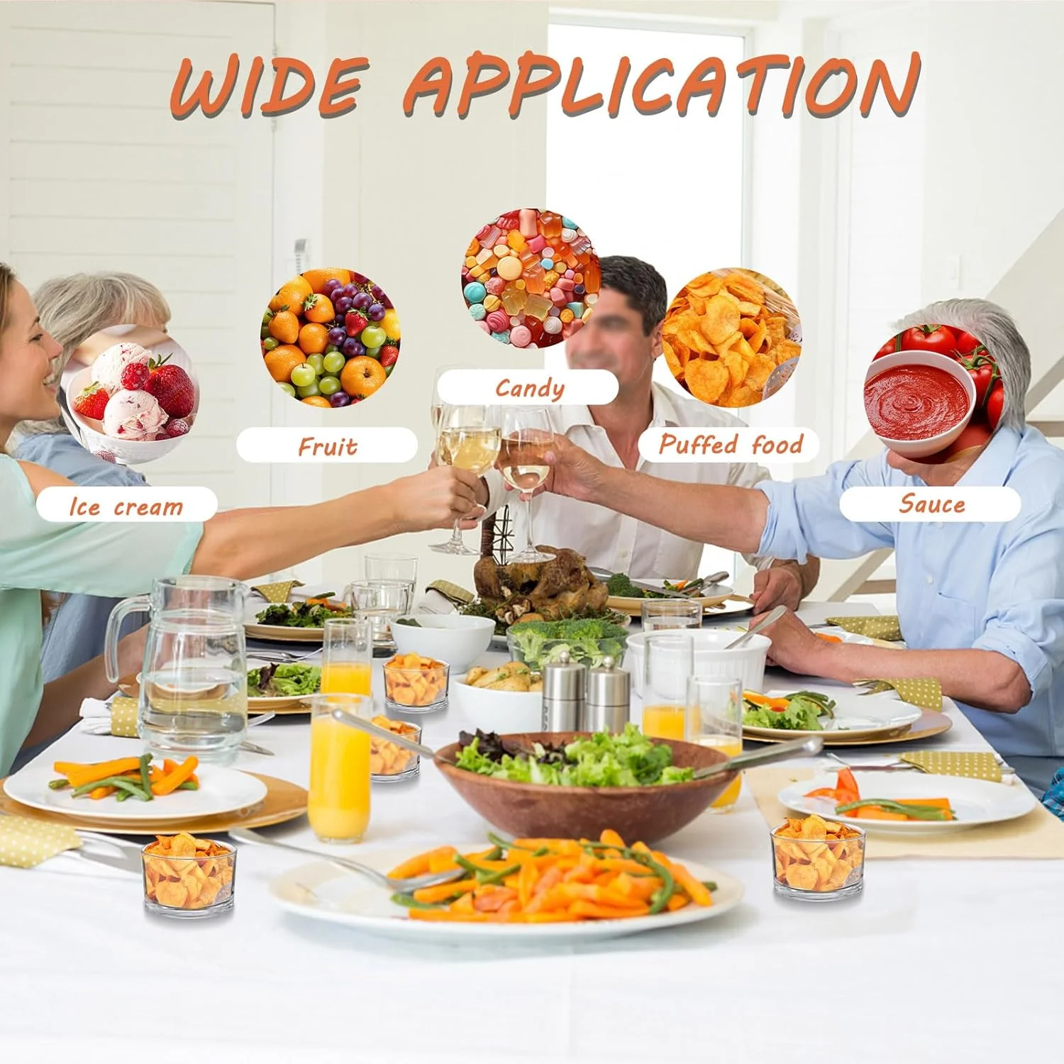 SNOMEL 8 Pieces Clear Small Trifle Bowl Cups Set, 6.76 OZ Serving Mini Glass Dessert Bowls Modern Design, Crystal Trifle Dish Centerpiece Decorative for Ice Cream Salad Fruit Cakes Party Pudding