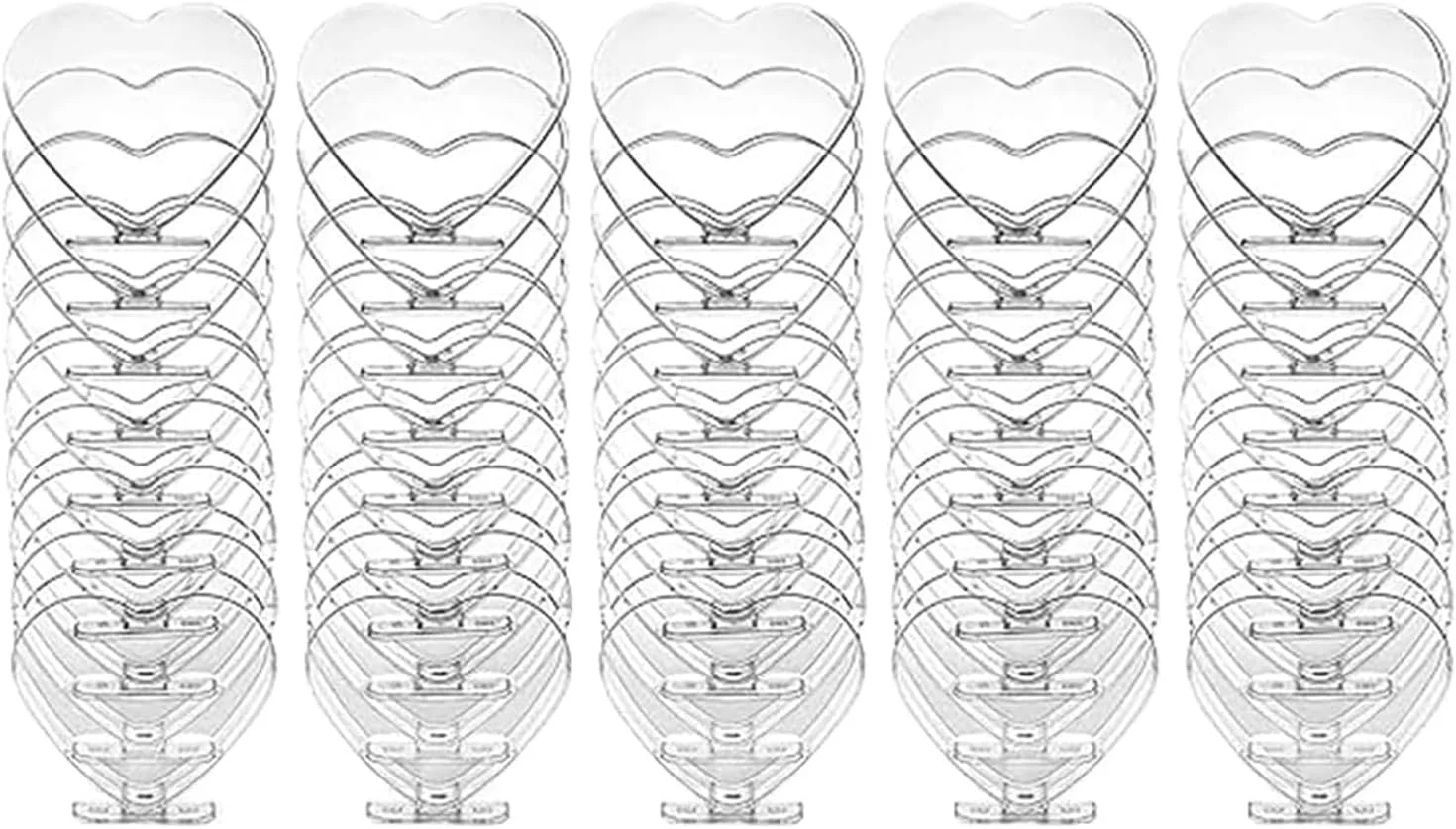 ظروف دسر آقهور، فنجان های دسر با قاشق، فنجان های پیش غذای پارفه برای دسر تیرامیسو، پودینگ، موس، فنجان های دسر با درب، 80 میلی لیتر، بسته 50 عددی، طرح قلب
