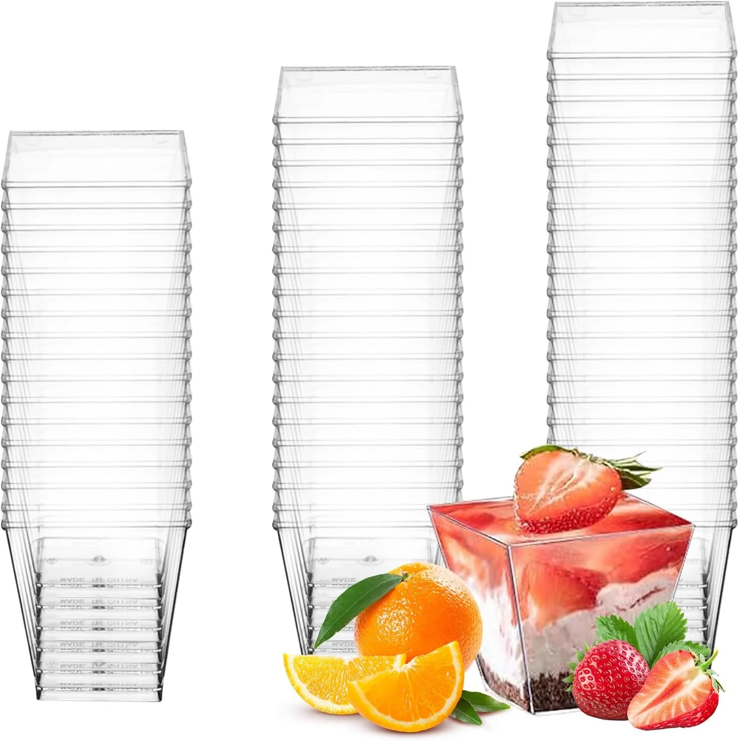 بسته 60 عددی فنجان دسر، لیوان دسر 60 میلی لیتری، پلاستیکی، کاسه دسر قابل استفاده مجدد با 60 قاشق، فنجان دسر، کاسه دسر برای موس، لیوان دسر، بستنی، مهمانی، بوفه، پیک نیک