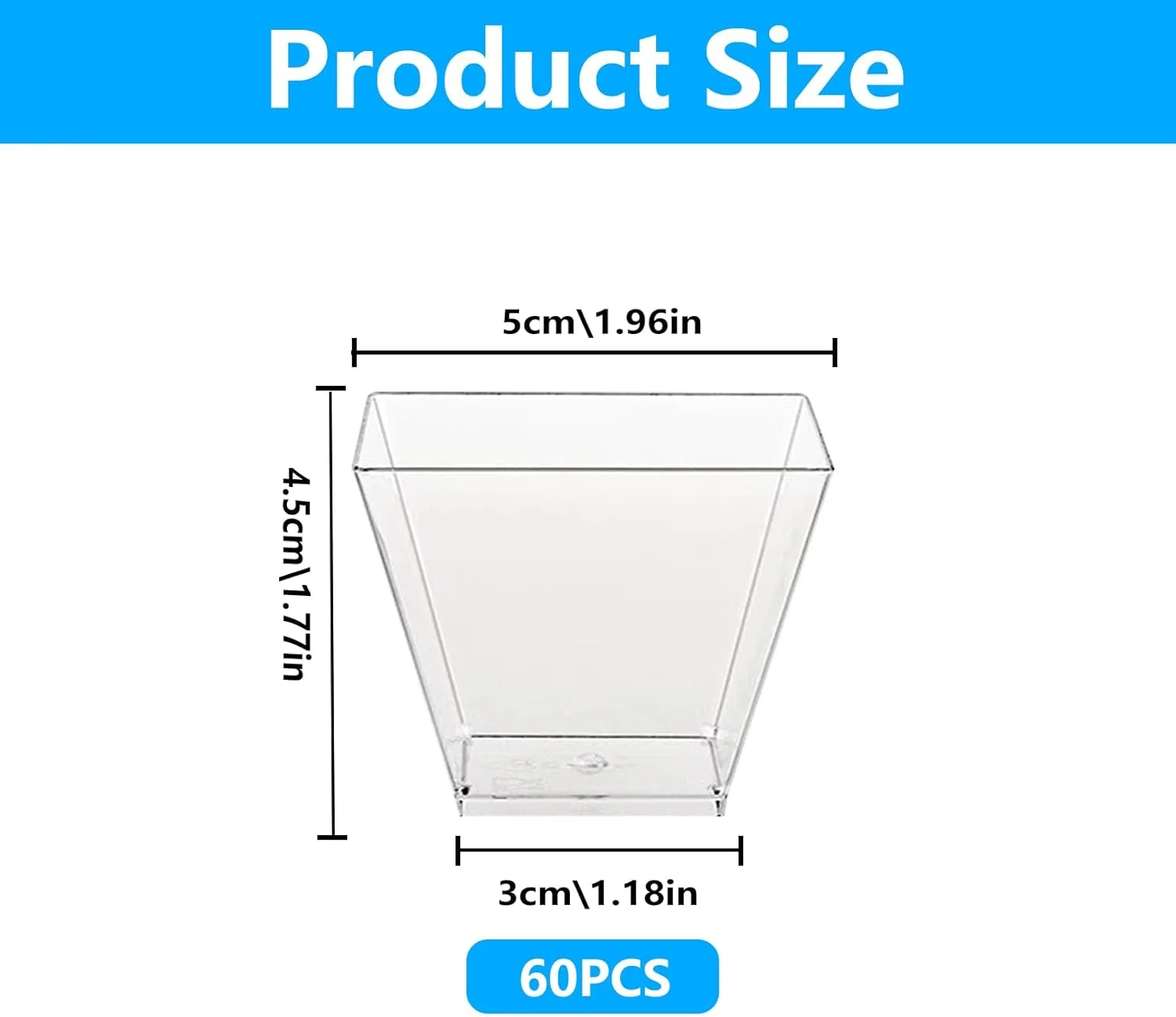 بسته 60 عددی فنجان دسر، لیوان دسر 60 میلی لیتری، پلاستیکی، کاسه دسر قابل استفاده مجدد با 60 قاشق، فنجان دسر، کاسه دسر برای موس، لیوان دسر، بستنی، مهمانی، بوفه، پیک نیک