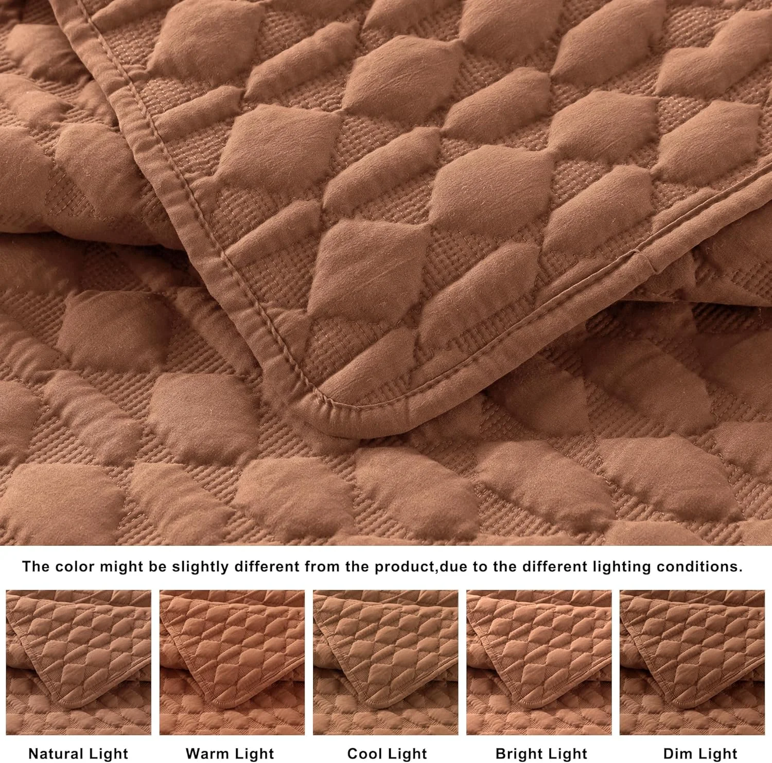 ست روتختی لحافی نارنجی سوخته WDCOZY سایز کوئین به همراه 2 روبالشتی، رو تختی قرمز سبک و نرم، پتوی لحافی نازک مناسب تمام فصول، 3 تکه، 90x90 اینچ