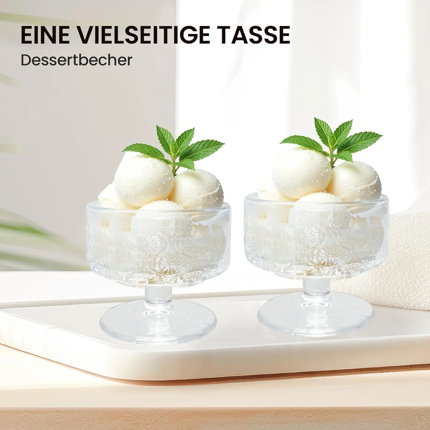 پیاله‌های دسر شیشه‌ای Haayymo، بستنی خوری، ست 6 عددی، لیوان‌های پایه کوتاه برای سرو کوکتل میگو، پیش غذا، سالاد میوه، کاسه‌های پودینگ، دسر بستنی خوری پایه دار، کاسه‌های کوکتل (T1809)