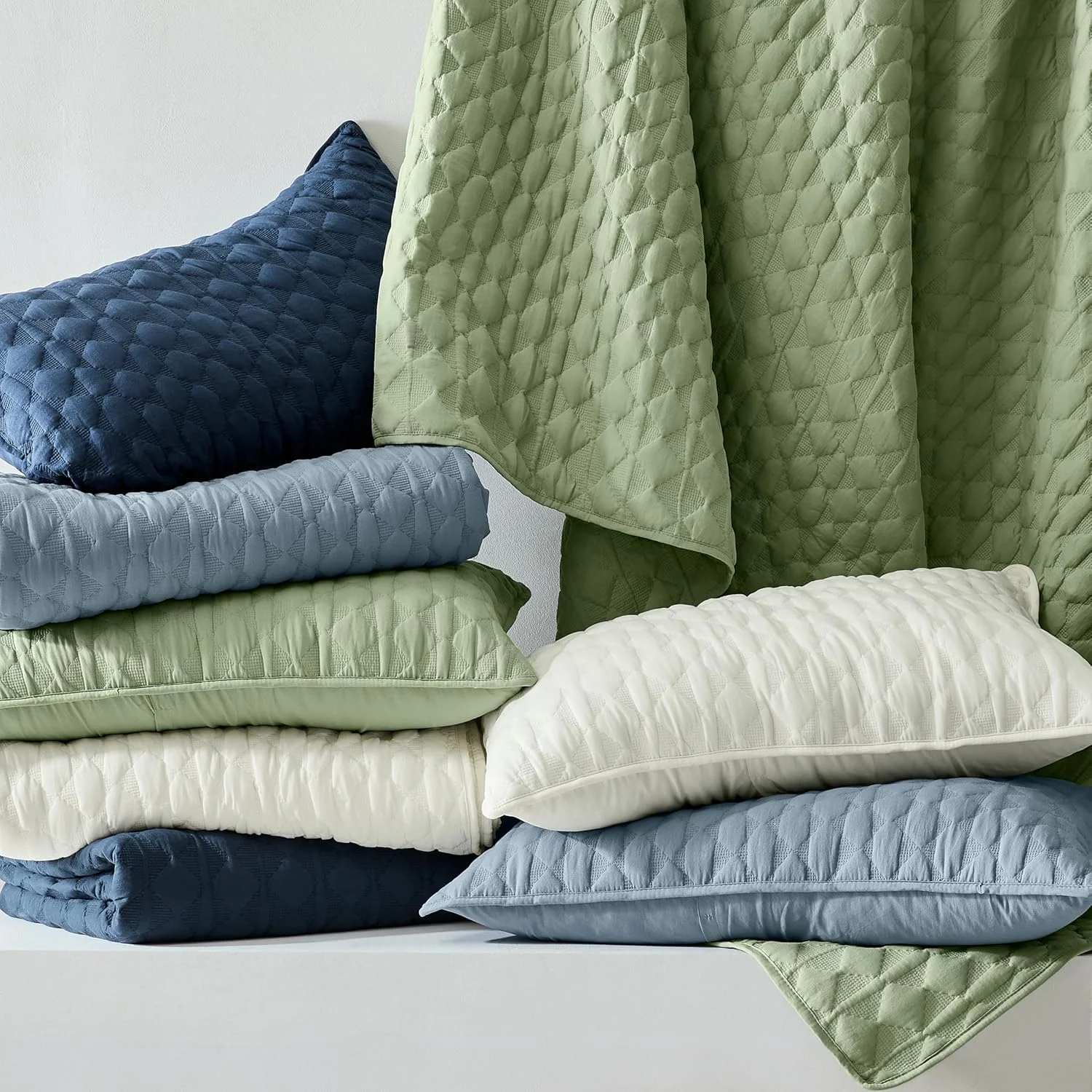 ست روتختی لحافی نارنجی سوخته WDCOZY سایز کوئین به همراه 2 روبالشتی، رو تختی قرمز سبک و نرم، پتوی لحافی نازک مناسب تمام فصول، 3 تکه، 90x90 اینچ