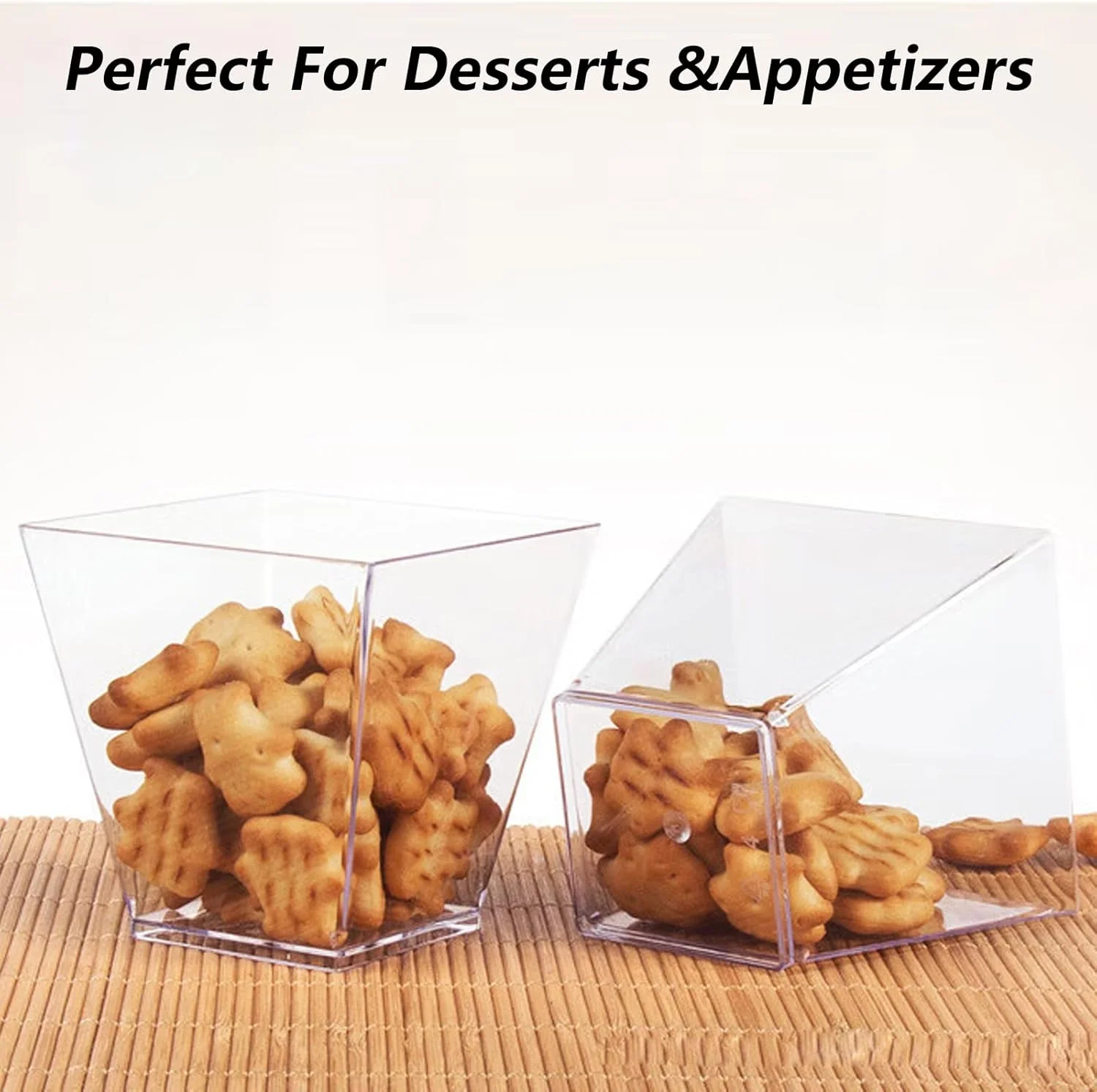 بسته 60 عددی فنجان دسر، لیوان دسر 60 میلی لیتری، پلاستیکی، کاسه دسر قابل استفاده مجدد با 60 قاشق، فنجان دسر، کاسه دسر برای موس، لیوان دسر، بستنی، مهمانی، بوفه، پیک نیک