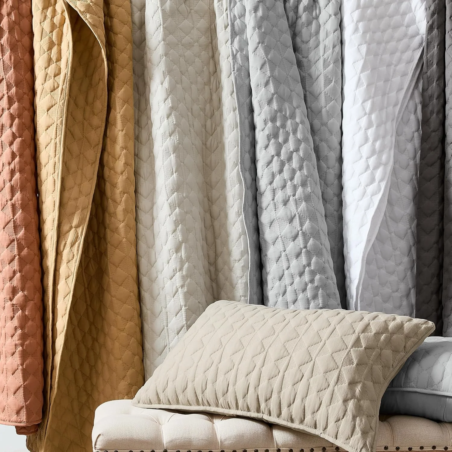 ست روتختی لحافی نارنجی سوخته WDCOZY سایز کوئین به همراه 2 روبالشتی، رو تختی قرمز سبک و نرم، پتوی لحافی نازک مناسب تمام فصول، 3 تکه، 90x90 اینچ