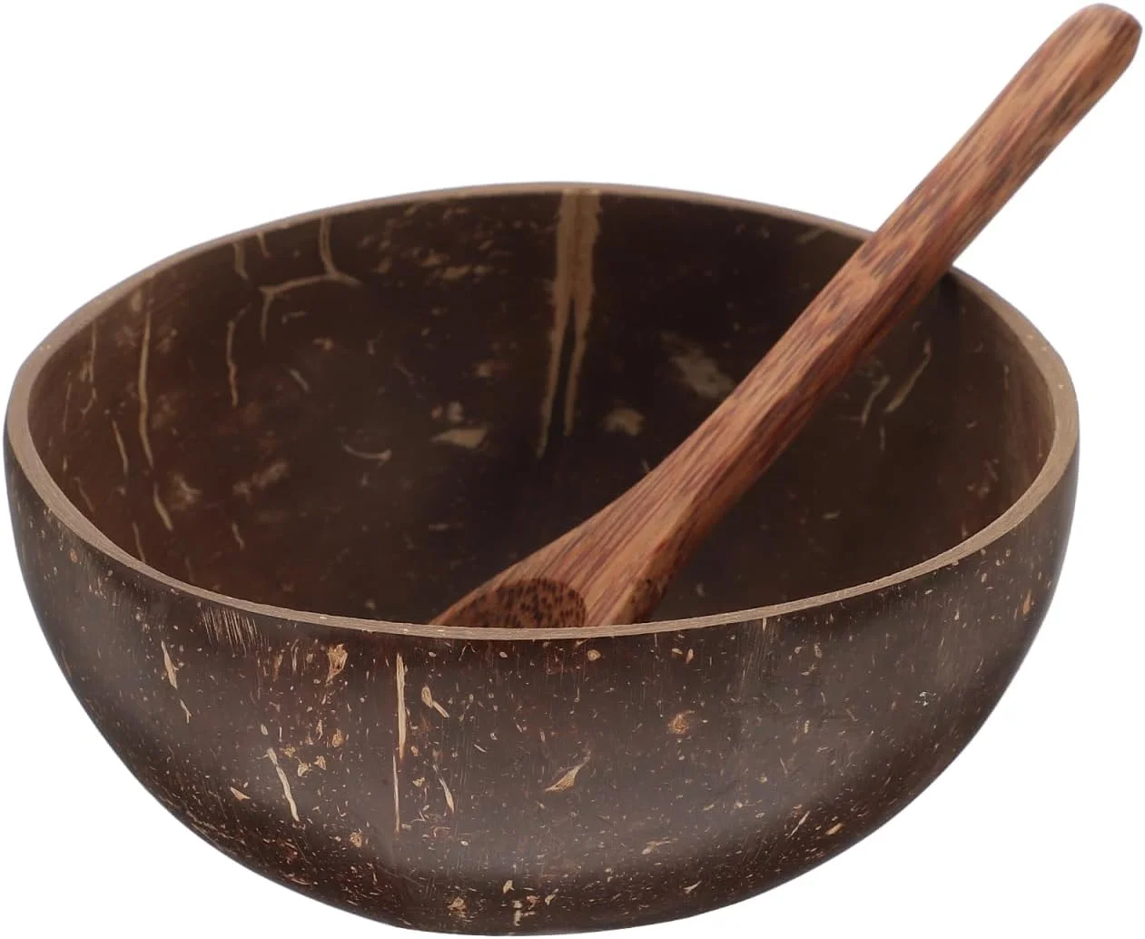 Cabilock 1 ست کاسه و قاشق نارگیل، کاسه دسر با تم هاوایی برای مهمانی ها، مناسب میوه، بستنی و تنقلات طبیعی