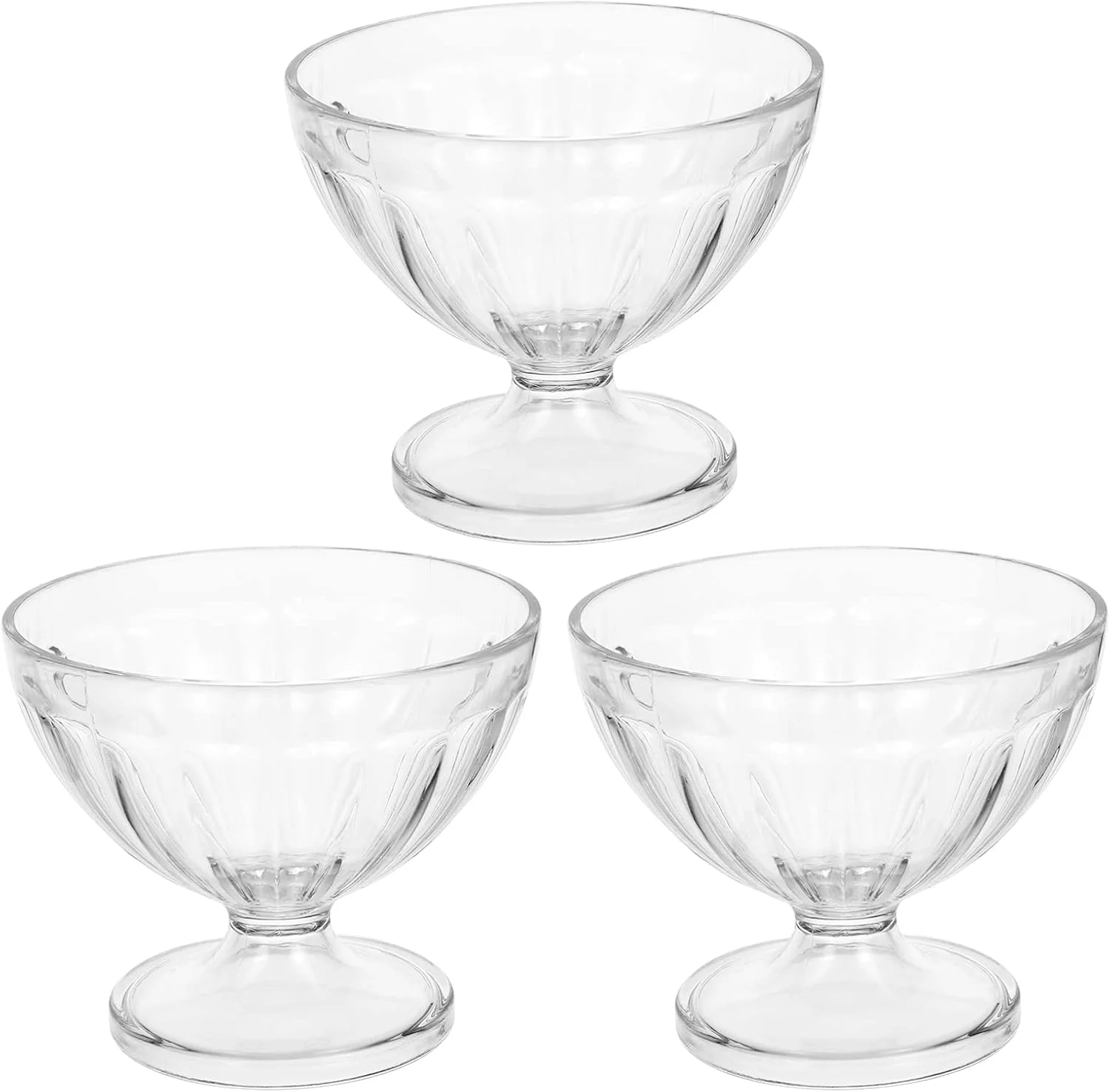کاسه دسر کریستالی پایه دار، فنجان دسر شیشه ای، فنجان پودینگ، ظروف ماست، کاسه های سرو و مخلوط کردن شیشه ای برای موس، بستنی، دسر، پیش غذا 170 میلی لیتر 3 عدد
