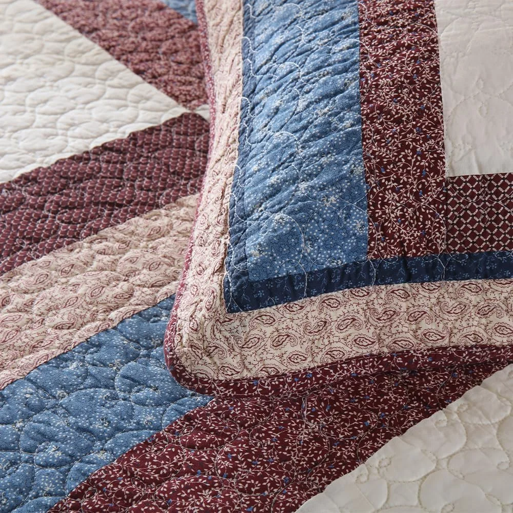 رو تختی پنبه ای VISIMISI، روانداز تخت 240 در 260 سانتی متر، ست 3 تکه شامل لحاف و 2 روبالشی، طرح ستاره ای به سبک مدیترانه ای اروپایی، لحاف دو نفره (طرح ستاره ای، 250 در 270 سانتی متر)