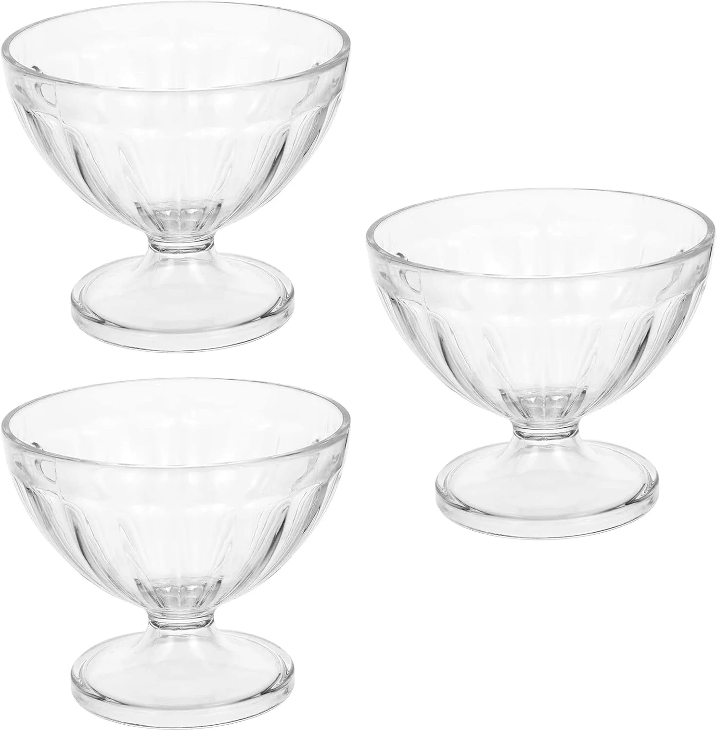 کاسه دسر کریستالی پایه دار، فنجان دسر شیشه ای، فنجان پودینگ، ظروف ماست، کاسه های سرو و مخلوط کردن شیشه ای برای موس، بستنی، دسر، پیش غذا 170 میلی لیتر 3 عدد