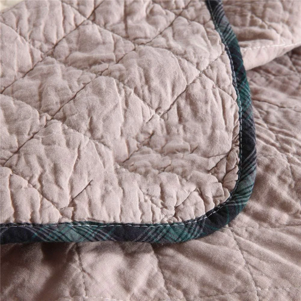 ست روتختی سه تکه VESLFG، رو تختی تکه دوزی شده لحاف پنبه ای روکش لحاف بالش سایز کوئین لحاف دوزی شده، 230250 سانتی متر، آبی