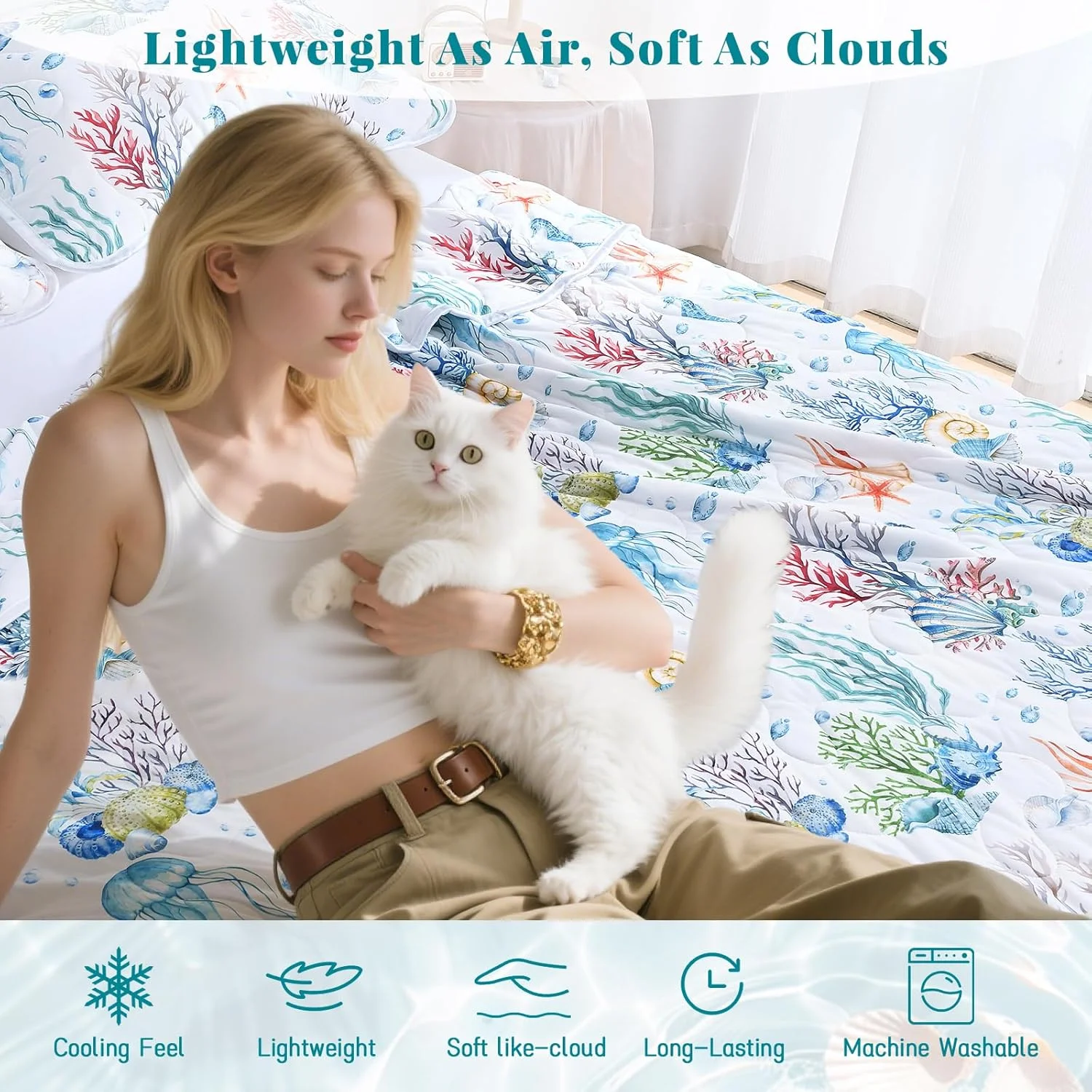 ست لحاف خنک کننده آپسرینگ، سایز کینگ، ست روتختی ساحلی دو رو، 3 تکه، لحاف خنک و سبک و تنفس پذیر برای افراد گرمایی، ست روتختی و رو بالشتی تابستانی (سبز، 264 * 228 سانتی متر) ست لحاف خنک کننده آپسرینگ، سایز کینگ، ست روتختی ساحلی دو رو، 3 تکه، لحاف خنک و سبک و تنفس پذیر برای افراد گرمایی، ست روتختی و رو بالشتی تابستانی (سبز، 264 * 228 سانتی متر)