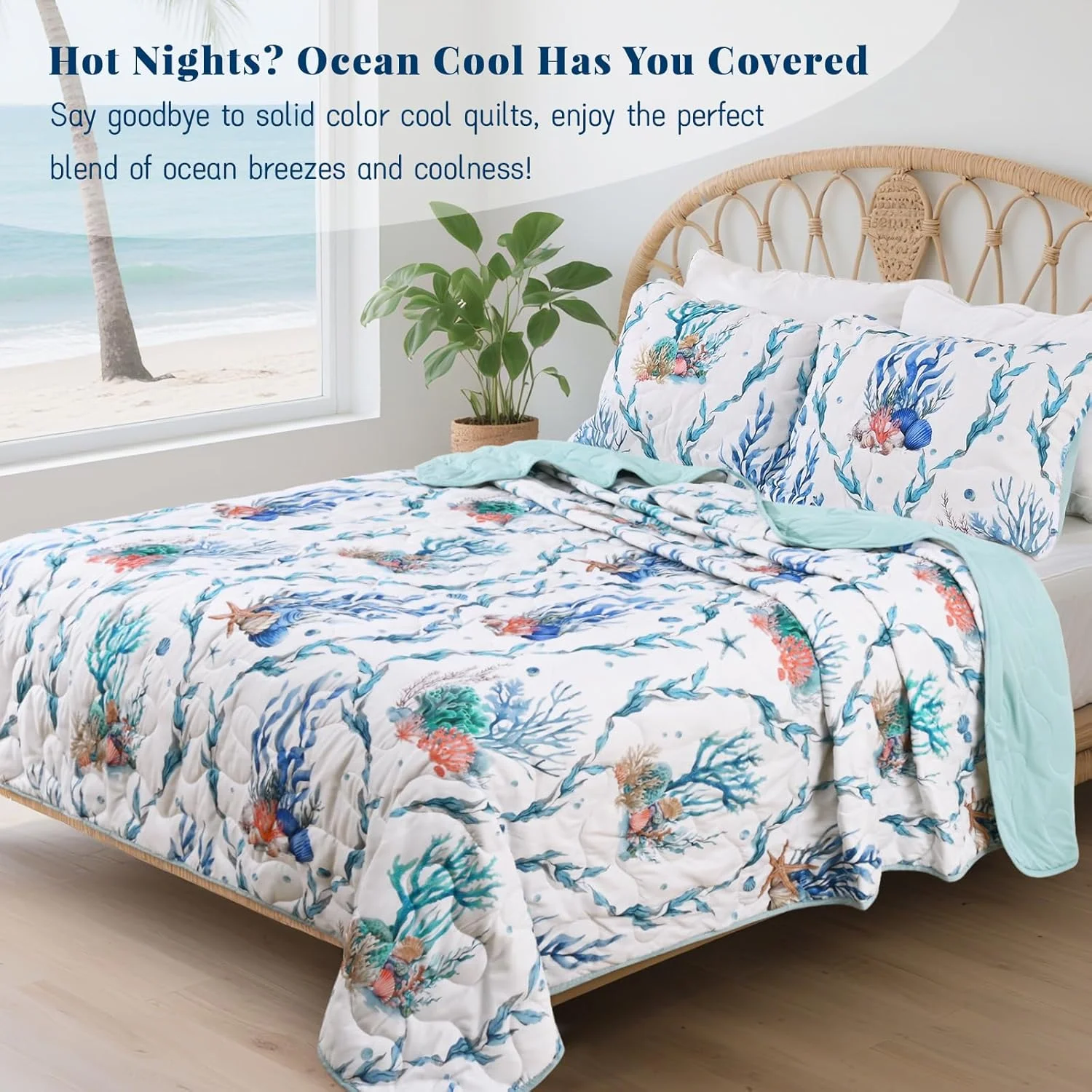 ست روتختی خنک کننده یو اسپرینگ، سایز کوئین، پر شده با الیاف سویا، ست ملحفه 3 تکه، لحاف خنک برای افراد گرمایی، لحاف تابستانی نرم و سبک و قابل تنفس، طرح ساحلی (آبی، 228 در 228 سانتی متر) ست روتختی خنک کننده یو اسپرینگ، سایز کوئین، پر شده با الیاف سویا، ست ملحفه 3 تکه، لحاف خنک برای افراد گرمایی، لحاف تابستانی نرم و سبک و قابل تنفس، طرح ساحلی (آبی، 228 در 228 سانتی متر)