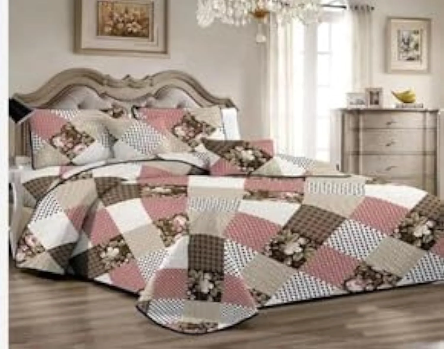 روتختی کینگ سایز 6 تکه Anglome مدل Ultrasonic - ست میکروفایبر بسیار نرم برس خورده - 1 روتختی (220x240 سانتی متر)، 1 ملحفه کش دار (180x200 سانتی متر)، 2 روبالشی (50x75 سانتی متر)، 2 رو کوسن (50x75 سانتی متر)