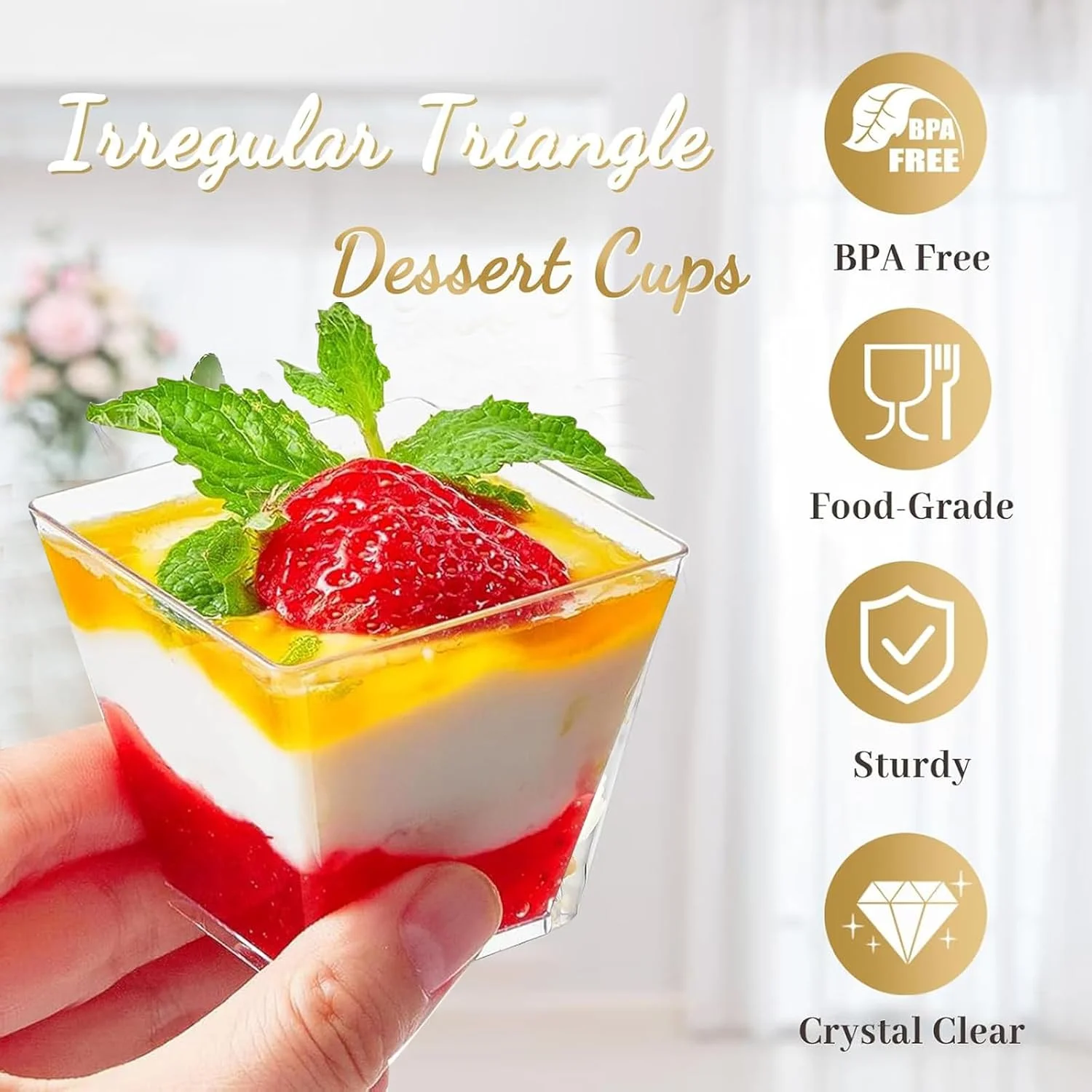 بسته 50 عددی فنجان دسر با قاشق، کاسه های کوچک دسر پلاستیکی سخت شفاف 60 میلی لیتری برای مهمانی ها، گلدان های مربعی چیزکیک شفاف قابل استفاده مجدد فنجان های پیش غذا برای دسر، استفاده در مهمانی بسته 50 عددی فنجان دسر با قاشق، کاسه های کوچک دسر پلاستیکی سخت شفاف 60 میلی لیتری برای مهمانی ها، گلدان های مربعی چیزکیک شفاف قابل استفاده مجدد فنجان های پیش غذا برای دسر، استفاده در مهمانی