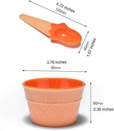 ست کاسه دسر و قاشق بستنی، 24 عددی، کاسه های ماست یخ زده با قاشق، پلاستیکی بادوام، رنگ آب نباتی، کاسه دسر زیبا، ابزار بستنی DIY برای هدیه جشن مهمانی (24 عدد)