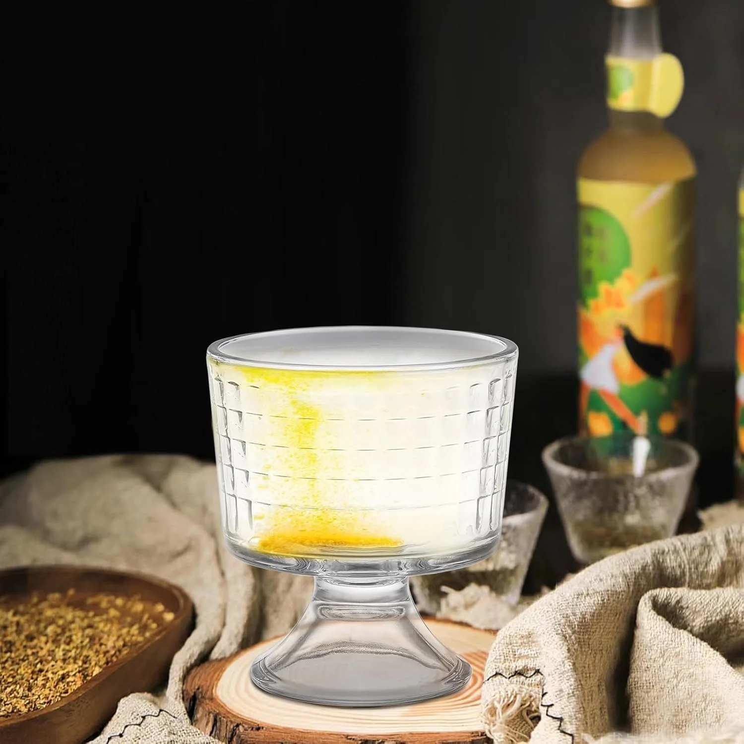 کاسه/فنجان دسر شیشه ای، کاسه دسر پایه دار زیبا 300 میلی لیتری برای بستنی، ترایفل، پودینگ میوه، سالاد میان وعده، میلک شیک، نوشیدنی های ساندا (بسته 6 عددی)