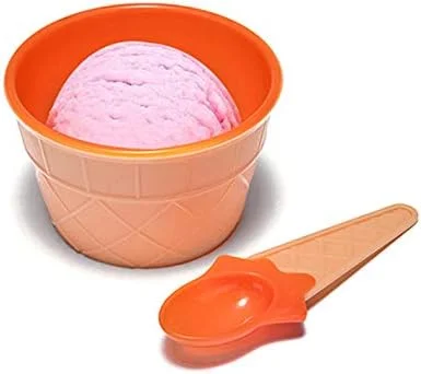 ست کاسه دسر و قاشق بستنی، 24 عددی، کاسه های ماست یخ زده با قاشق، پلاستیکی بادوام، رنگ آب نباتی، کاسه دسر زیبا، ابزار بستنی DIY برای هدیه جشن مهمانی (24 عدد)