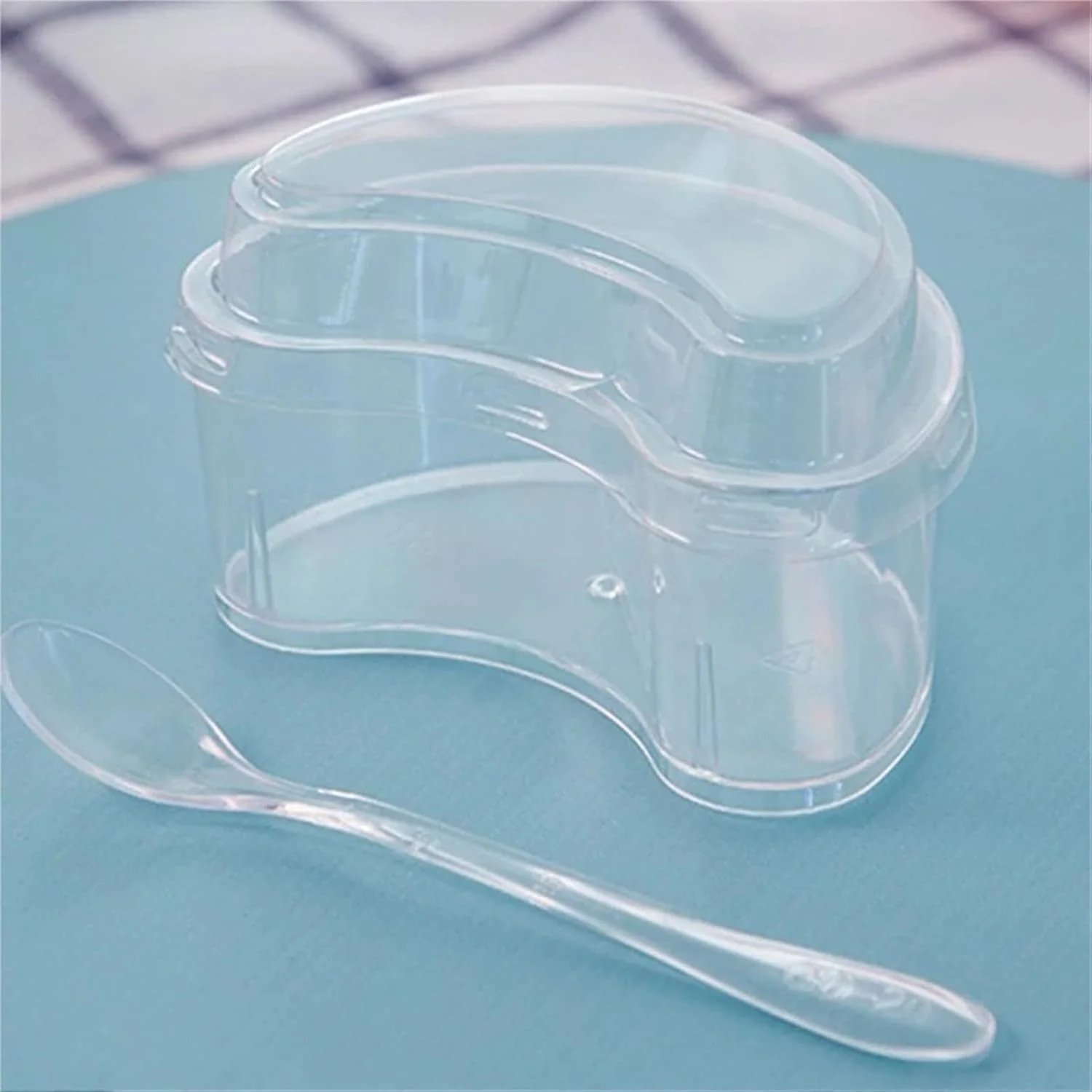 DHXYZM Dessert Cups 125ml Disposable Plastic Tableware Dessert Bowl for Party Wedding for Weddings Receptions (Color : Clear, Size : One size)