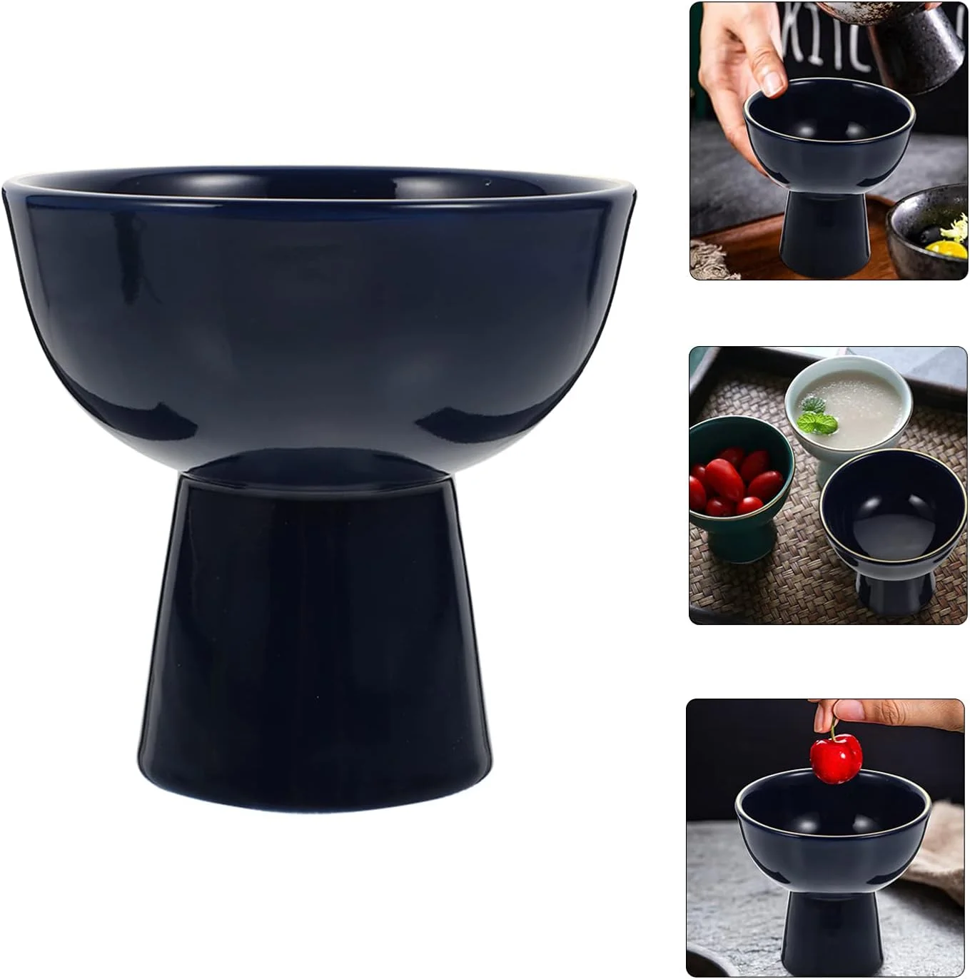 کاسه دسر بستنی، فنجان دسر سرامیکی، فنجان سرو دسر پایه دار، کاسه ماست، کاسه میوه بستنی آبی