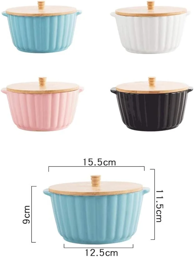 کاسه پخت و پز XRTLYH با دو گوش، کاسه دسر، کاسه سوپ، کاسه تخم مرغ بخارپز سرامیکی مقاوم در برابر درجه حرارت بالا (رنگ: مشکی) کاسه پخت و پز XRTLYH با دو گوش، کاسه دسر، کاسه سوپ، کاسه تخم مرغ بخارپز سرامیکی مقاوم در برابر درجه حرارت بالا (رنگ: مشکی)